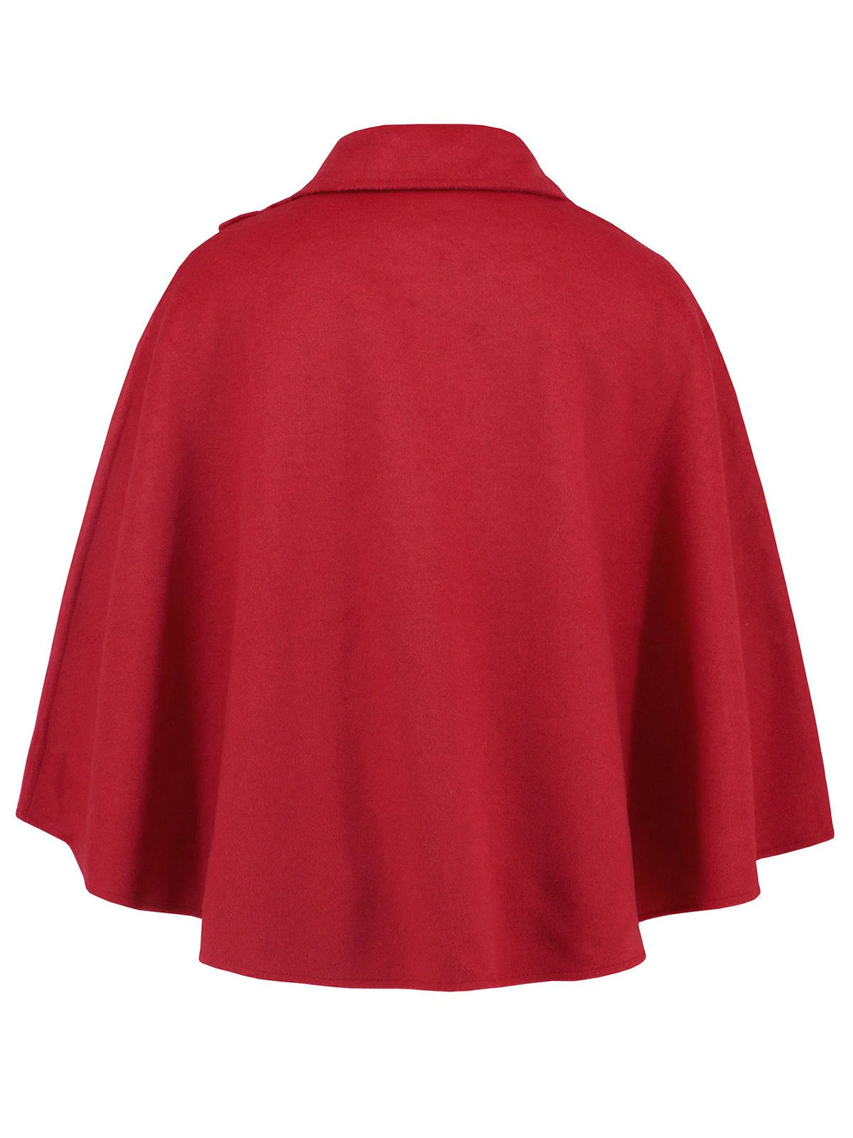 Rot 1950er Solide Revers Cloak Mantel - Image 3