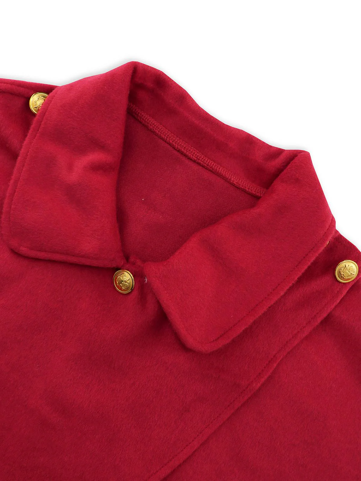 Rot 1950er Solide Revers Cloak Mantel - Image 4