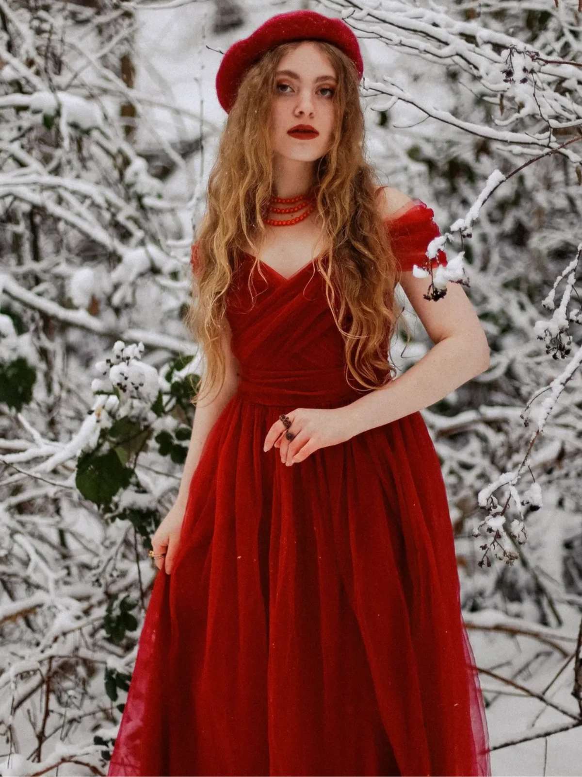 Rot 1950er Spaghetti Träger Schulterfrei Masche Kleid