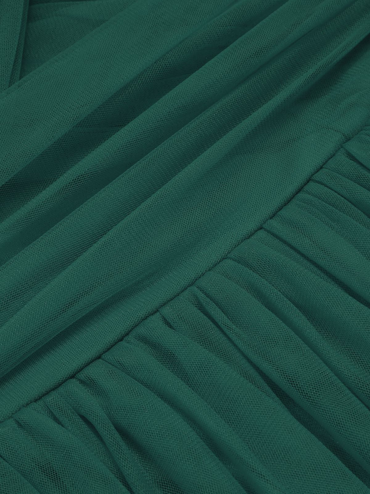 Grün 1950er Spaghetti Träger Schulterfrei Masche Kleid - Image 4