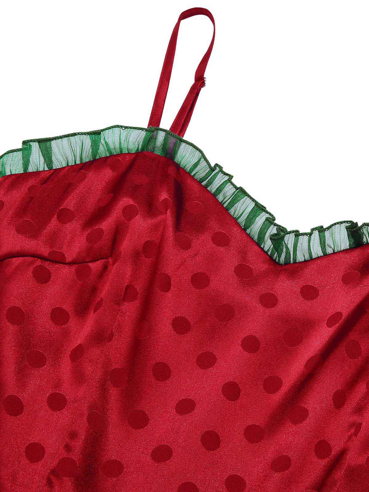 Rot 1950er Weihnachten Polka Dot Masche Kleid - Image 5