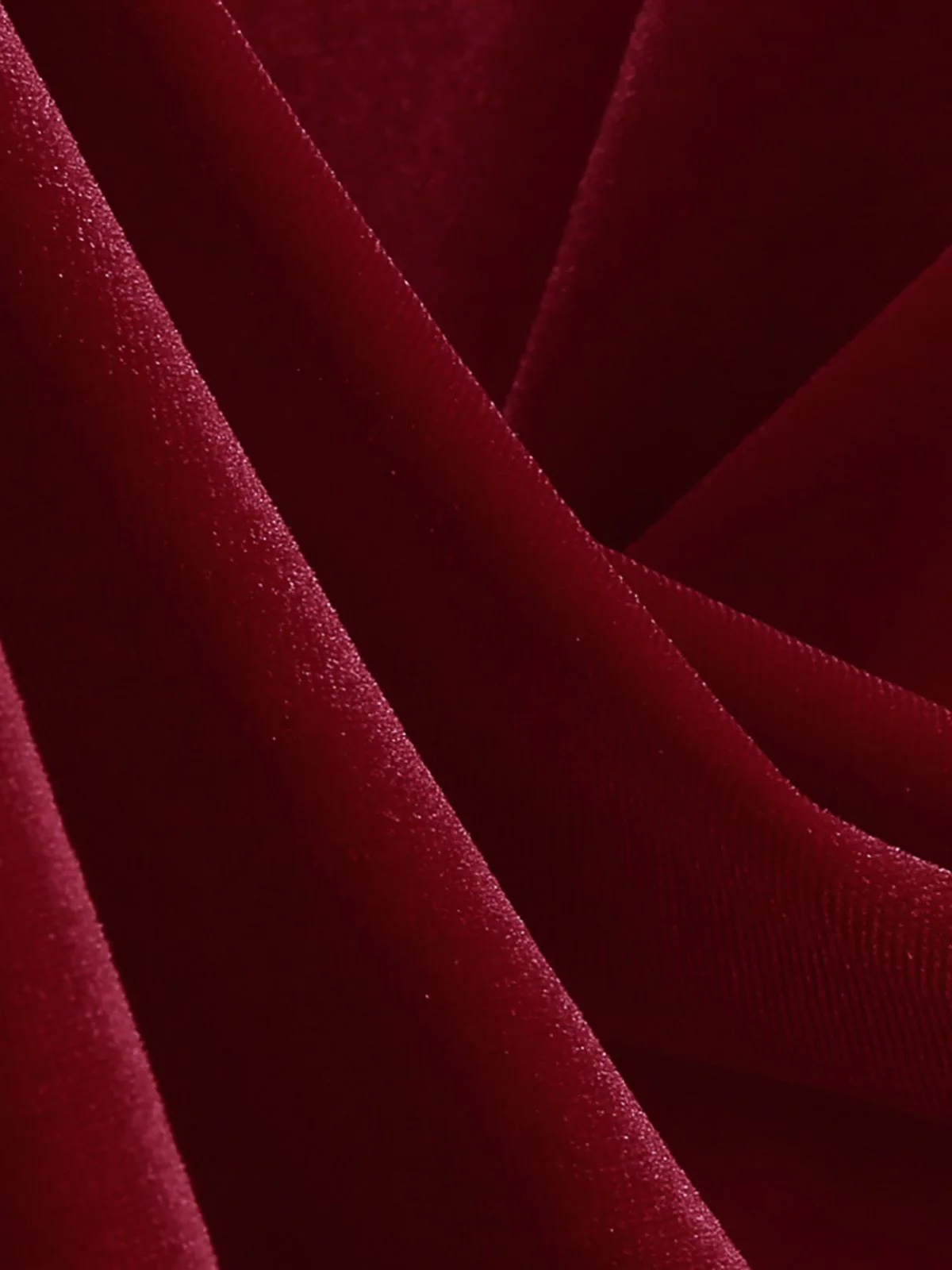 Rot 1950er Weihnachten Samt Santa Pelzkragen Perle Kleid - Image 8