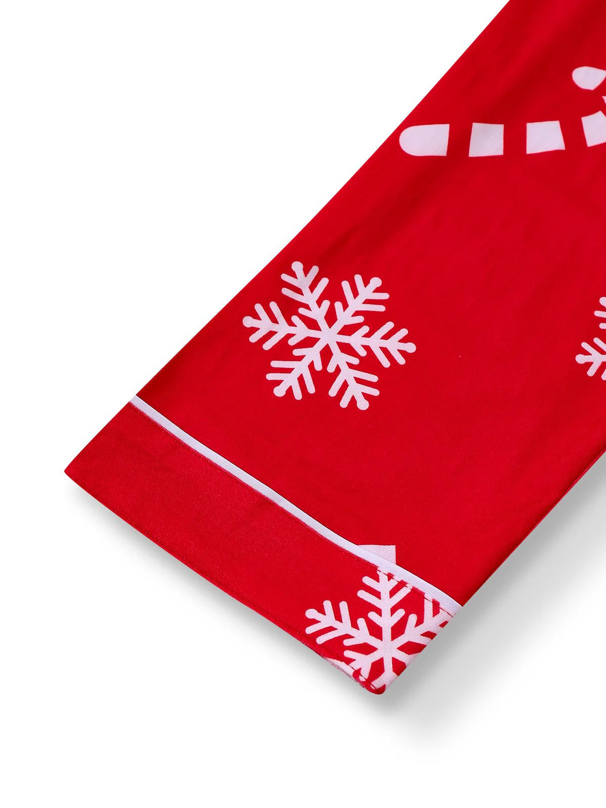 Rot 1950er Weihnachten Schneeflocke Zuckerstange Pajama Set - Image 4