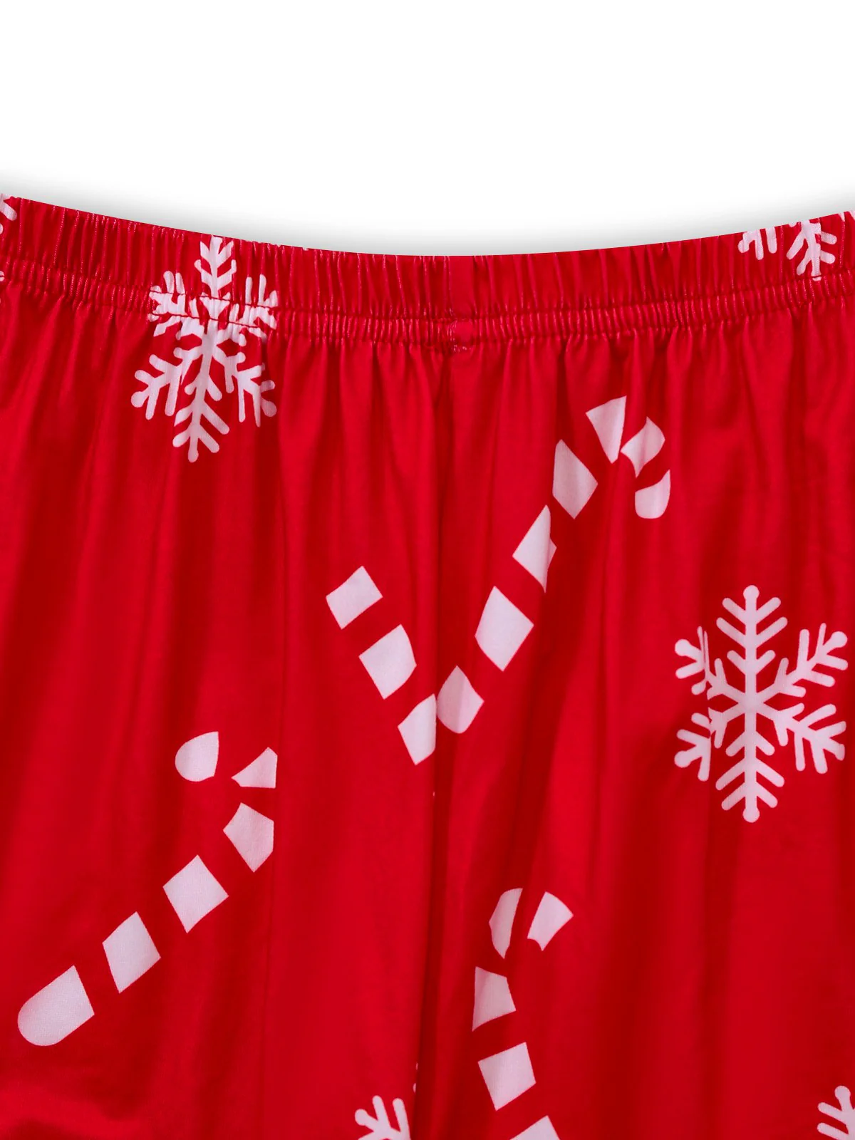 Rot 1950er Weihnachten Schneeflocke Zuckerstange Pajama Set - Image 5