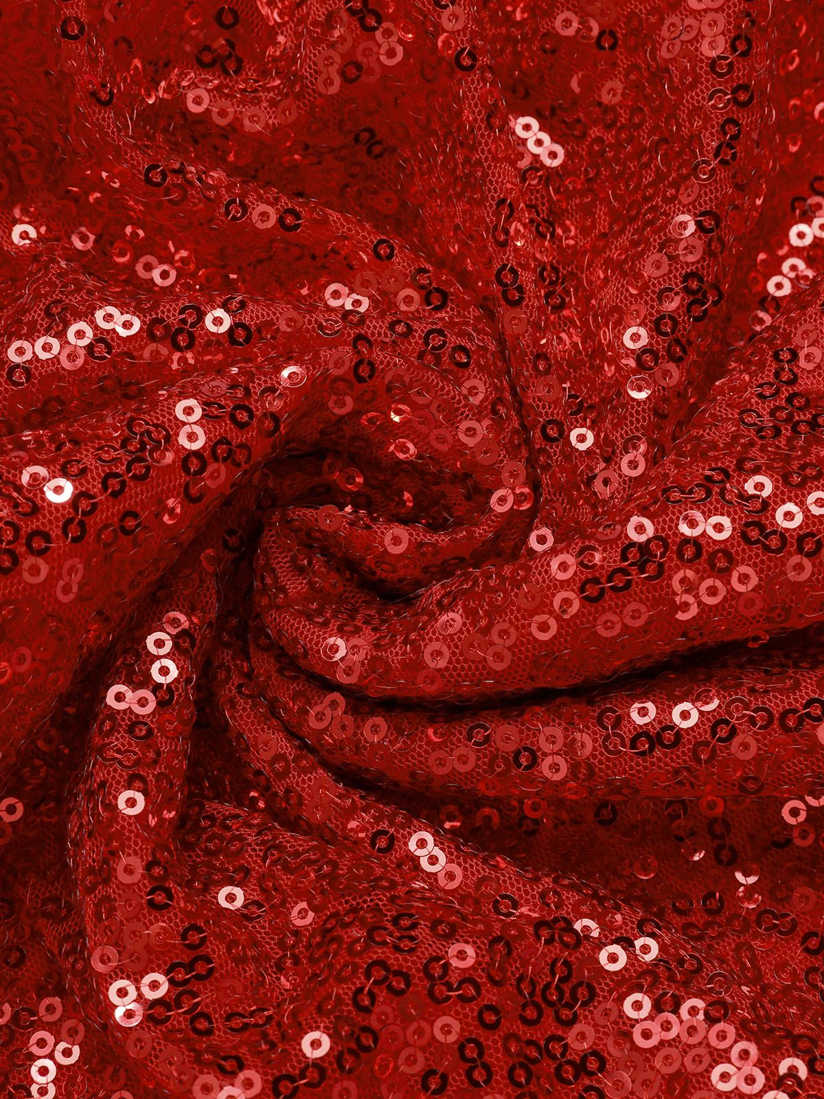 Rot 1950er Weihnachten Schulterfrei Fell Gürtel Kleid - Image 4