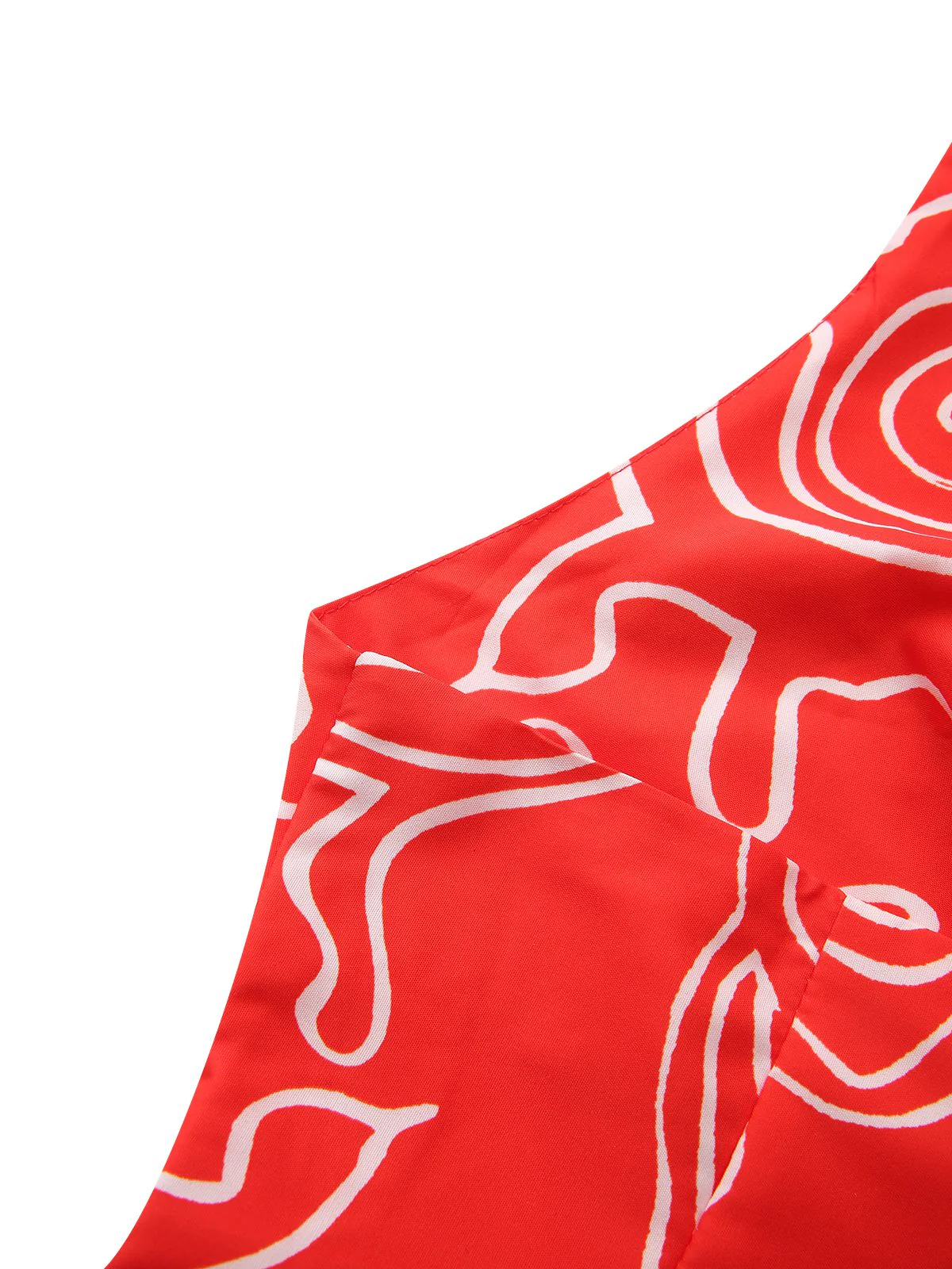 Rot 1960er Abstraktes Muster Cutout Twist Halter Kleid - Image 7