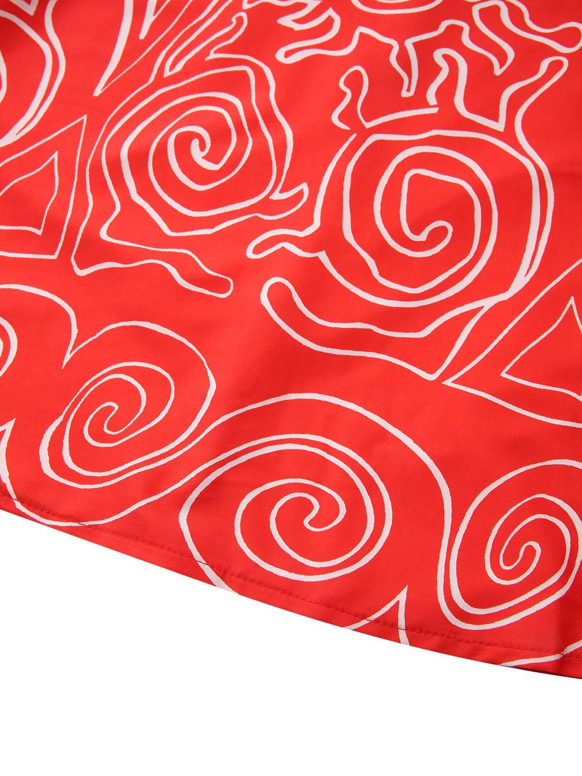 Rot 1960er Abstraktes Muster Cutout Twist Halter Kleid - Image 9