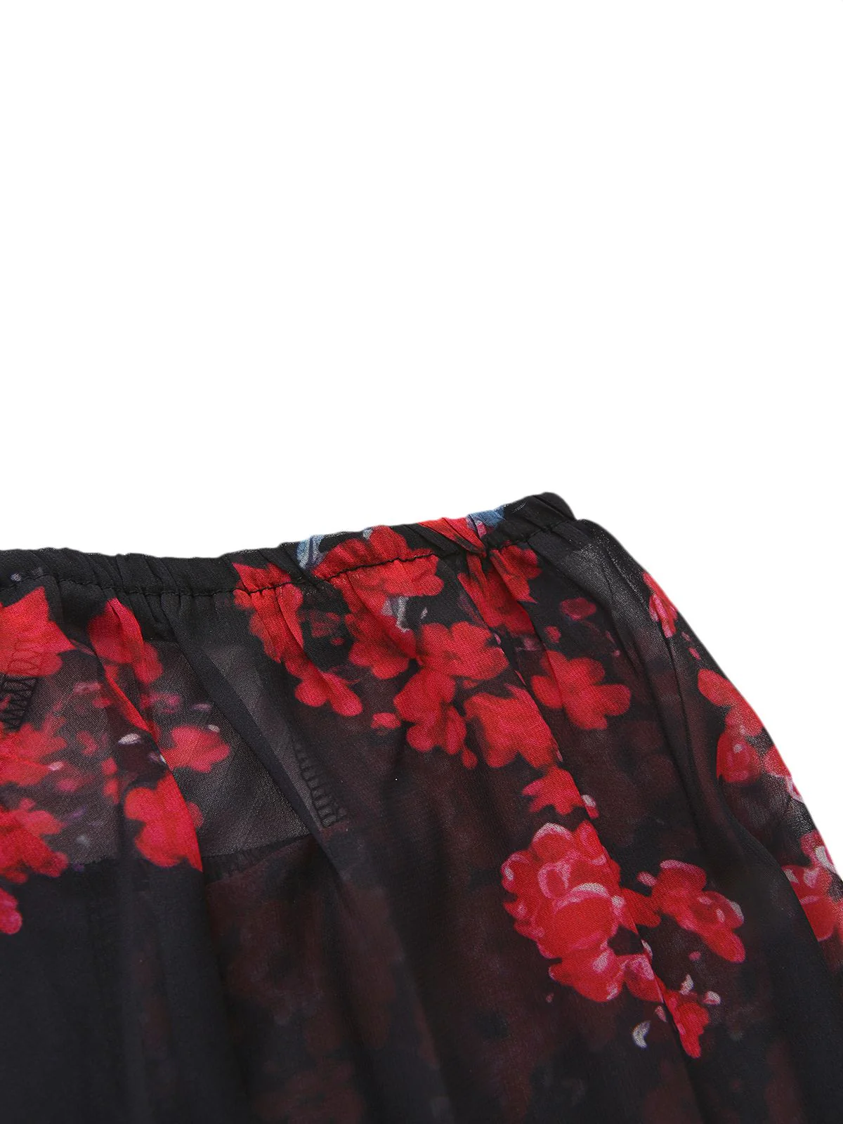 Rot 1960er Französisch Tee Blumen Schulterfrei Enges Kleid - Image 4