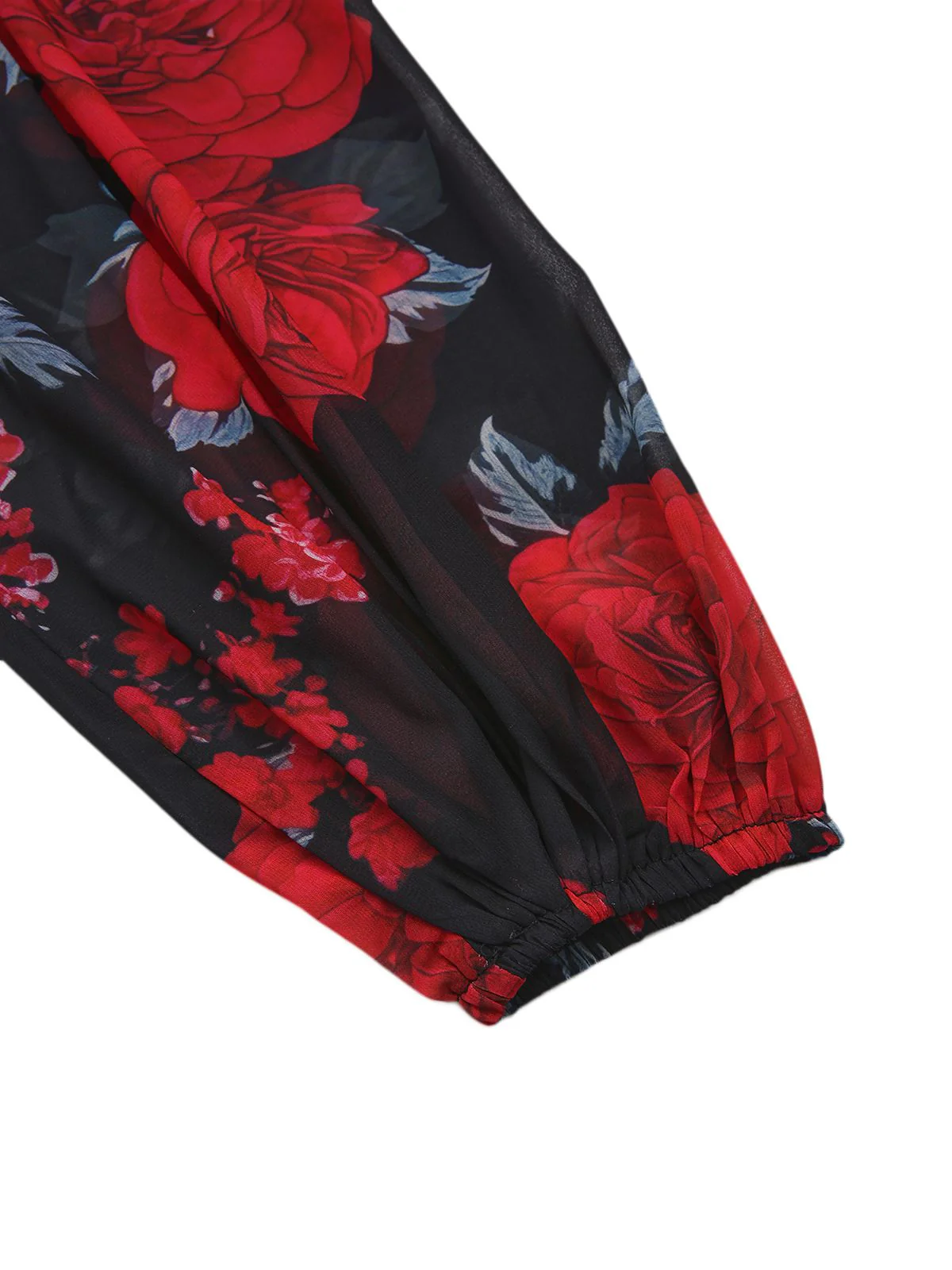 Rot 1960er Französisch Tee Blumen Schulterfrei Enges Kleid - Image 5