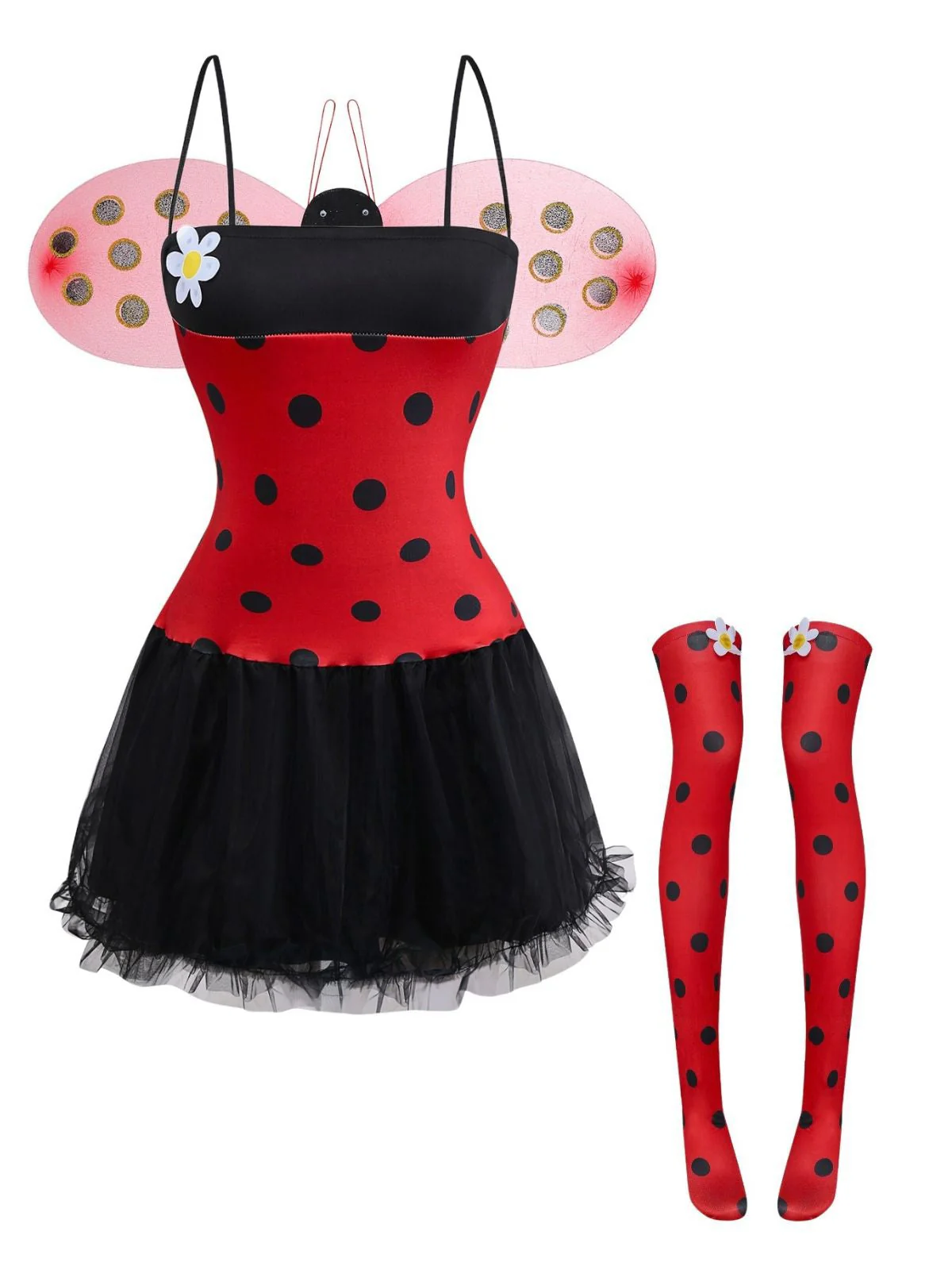 Rot 1960er Miraculous LADYBUG Bubble Cosplay Kostüm Set - Image 2