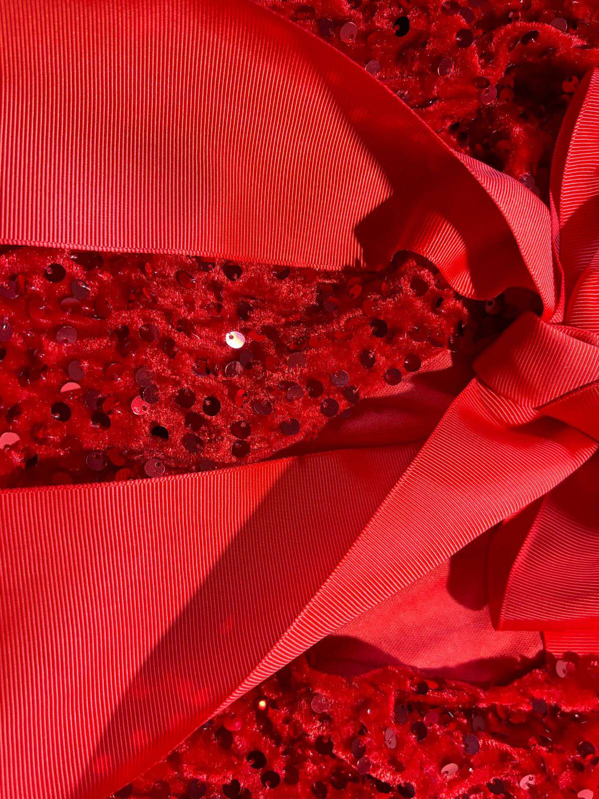 Rot 1960er Pailletten Bogen Rundhals Langarm Kleid - Image 8