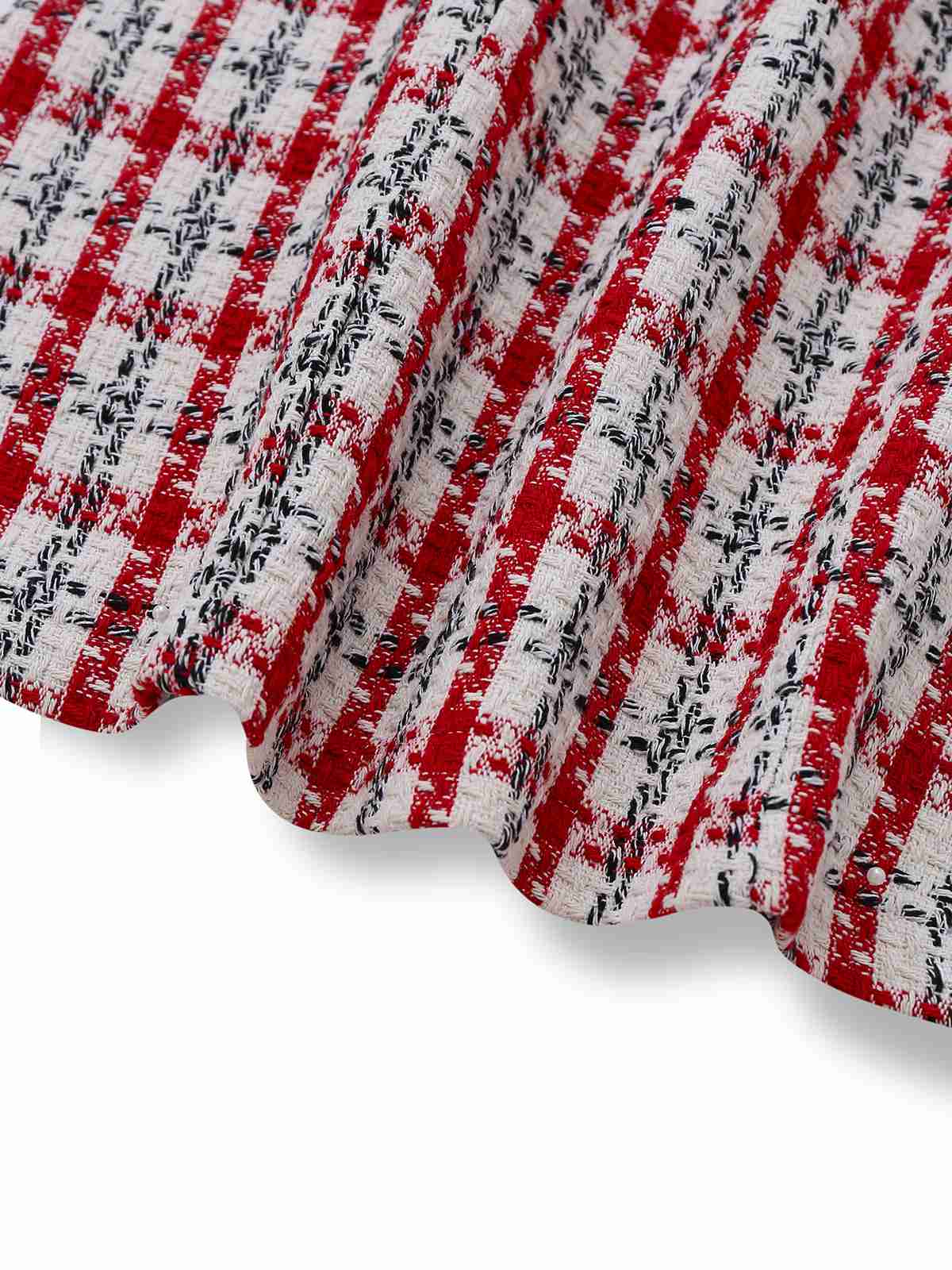 Rot 1960er Plaid Tweed Weste Kleid - Image 4