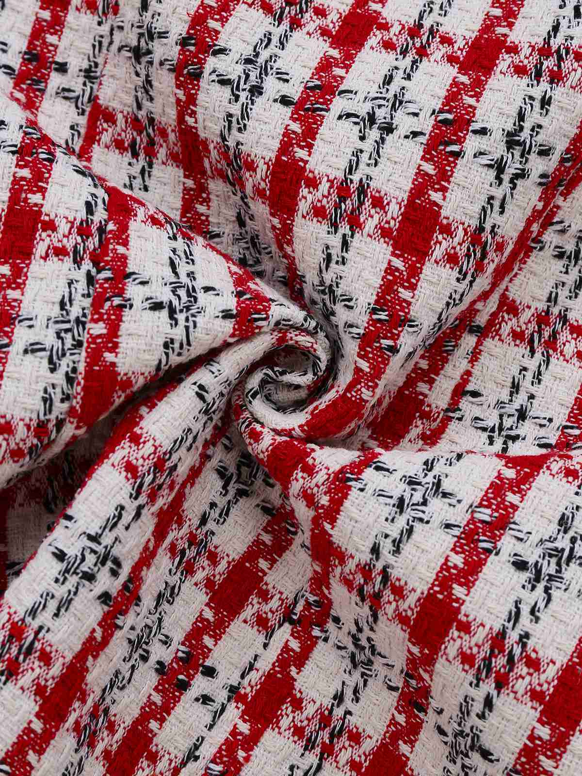 Rot 1960er Plaid Tweed Weste Kleid - Image 5