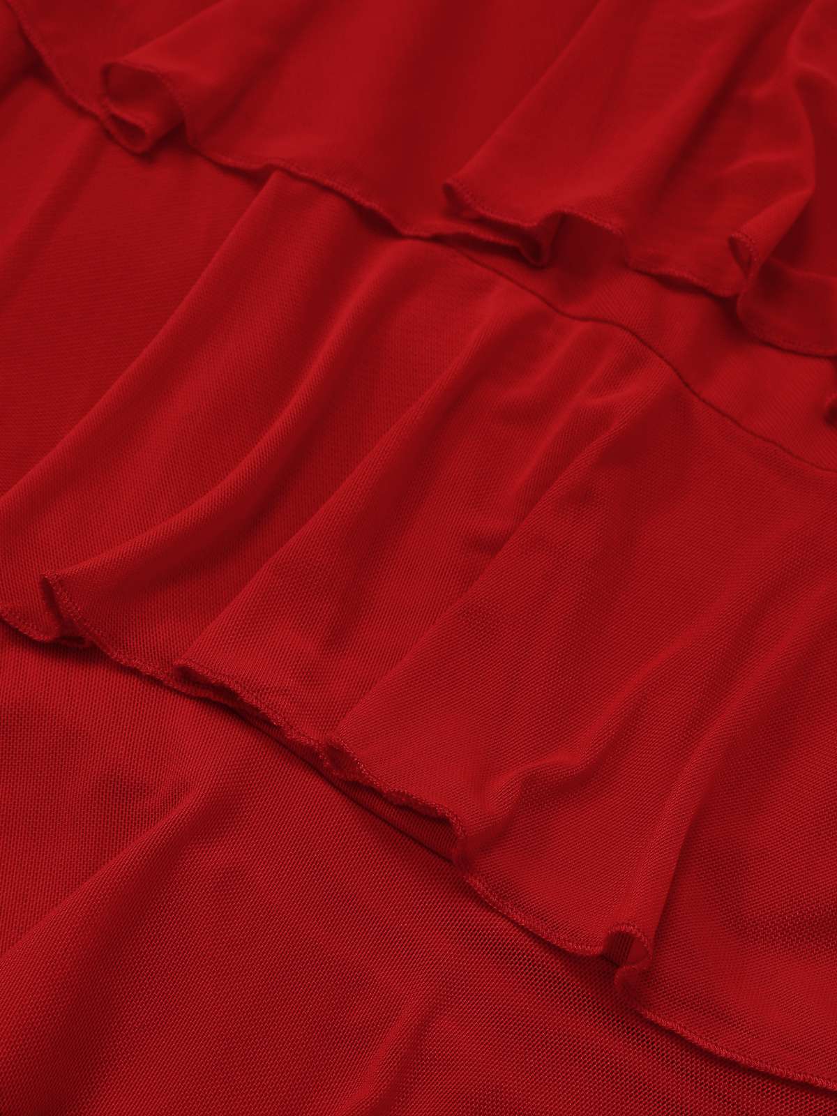 Rot 1960er Rüschen 3D Blumen Schnürung Halter Kleid - Image 6