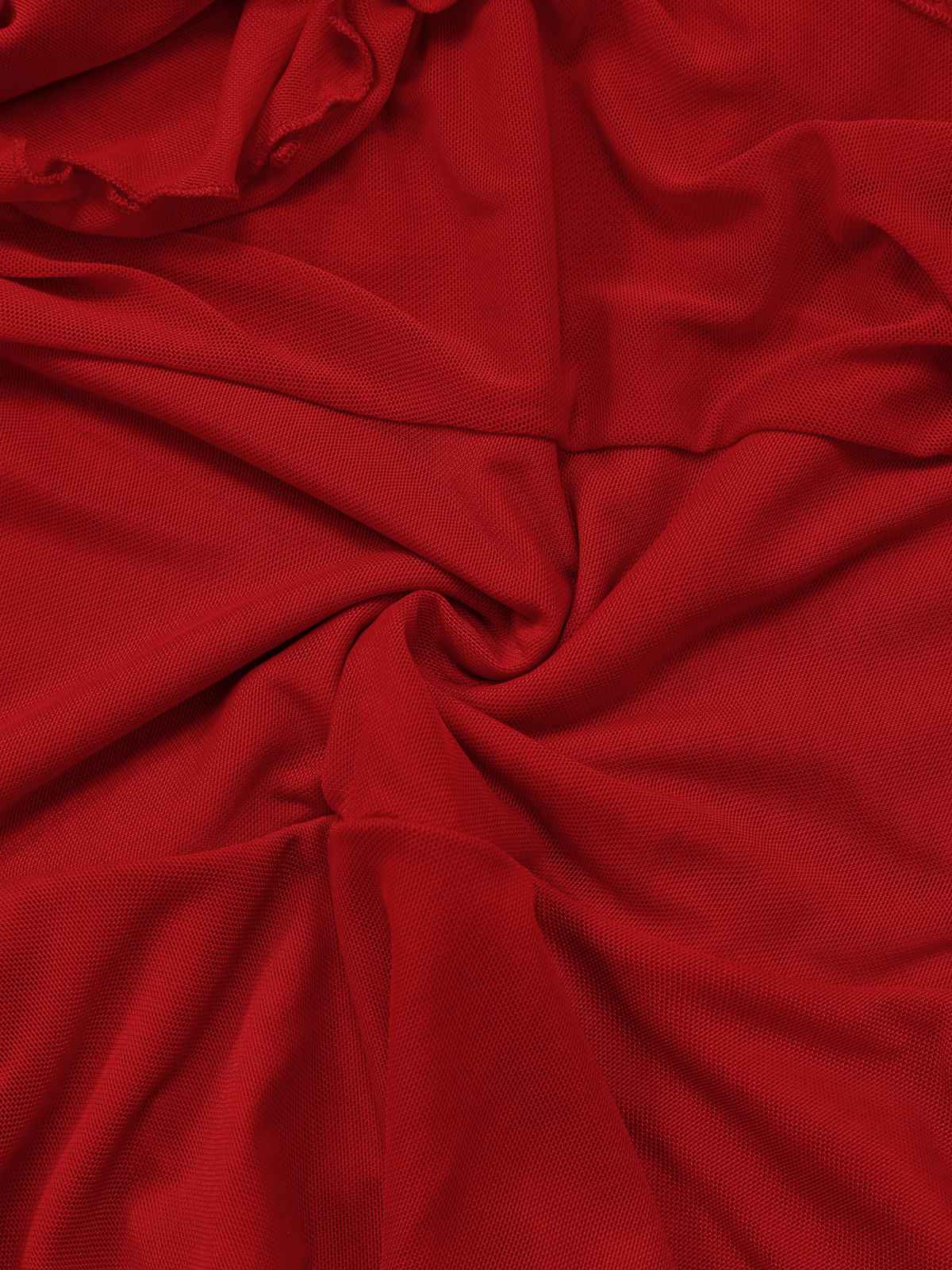 Rot 1960er Rüschen 3D Blumen Schnürung Halter Kleid - Image 7