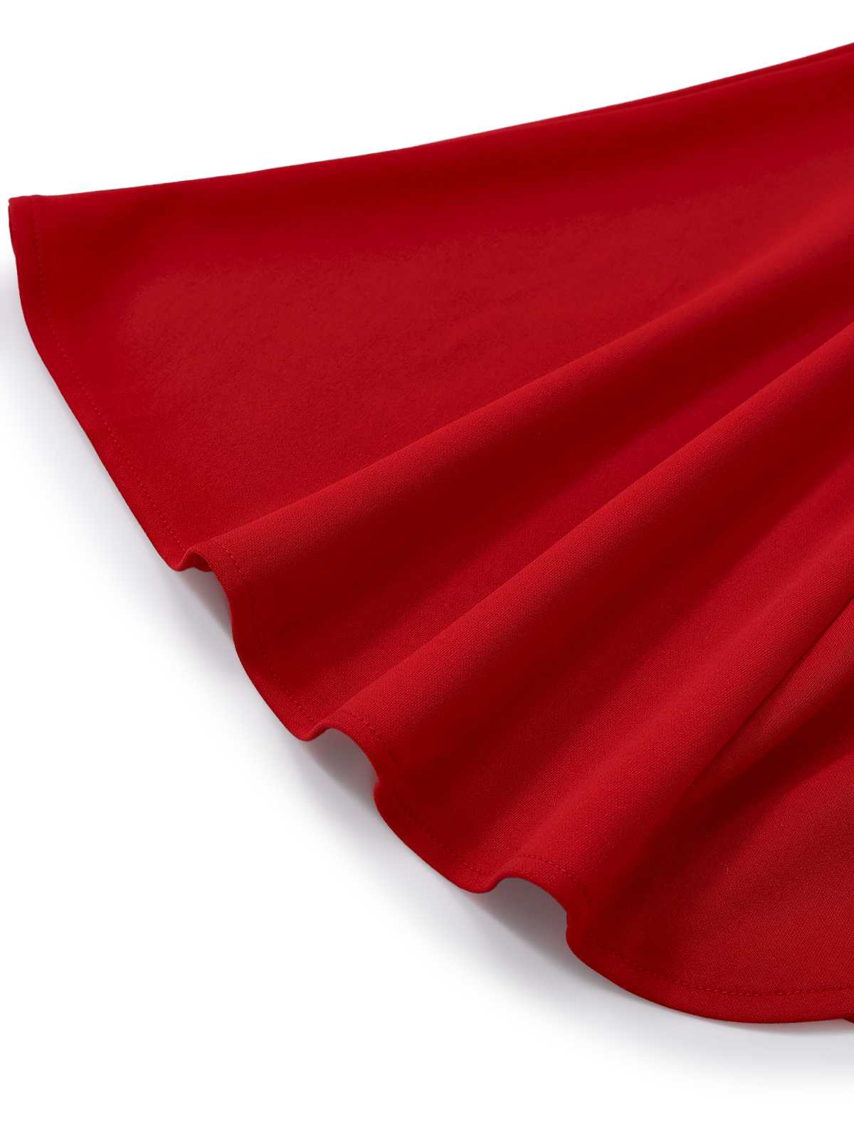 Rot 1960er Rüschensaum Asymmetrisch Ärmellos Kleid - Image 6