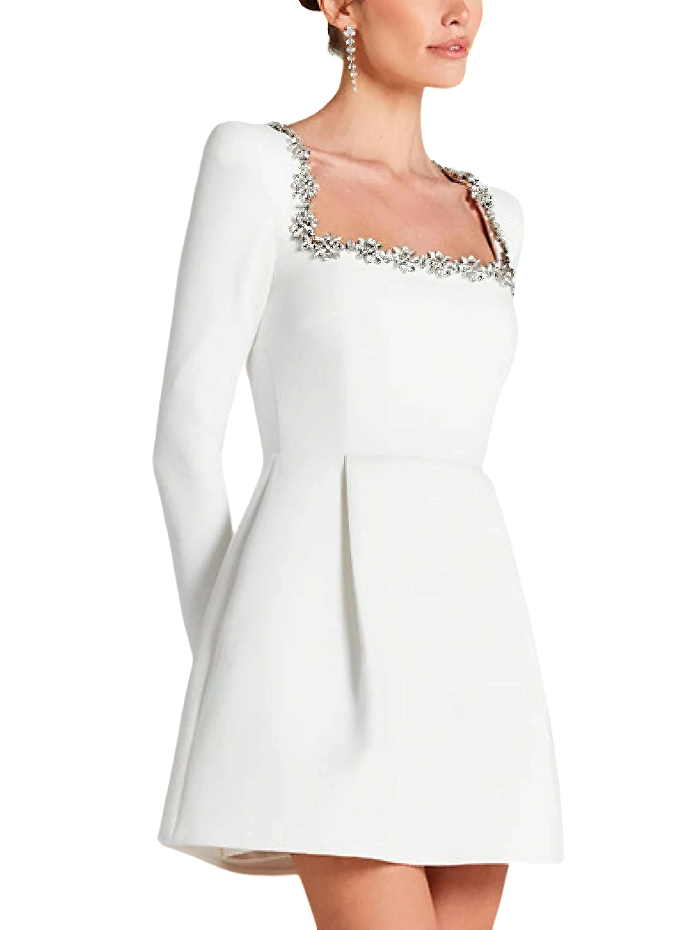 1960er Samt Diamant Quadrat Hals Kleid - Image 9