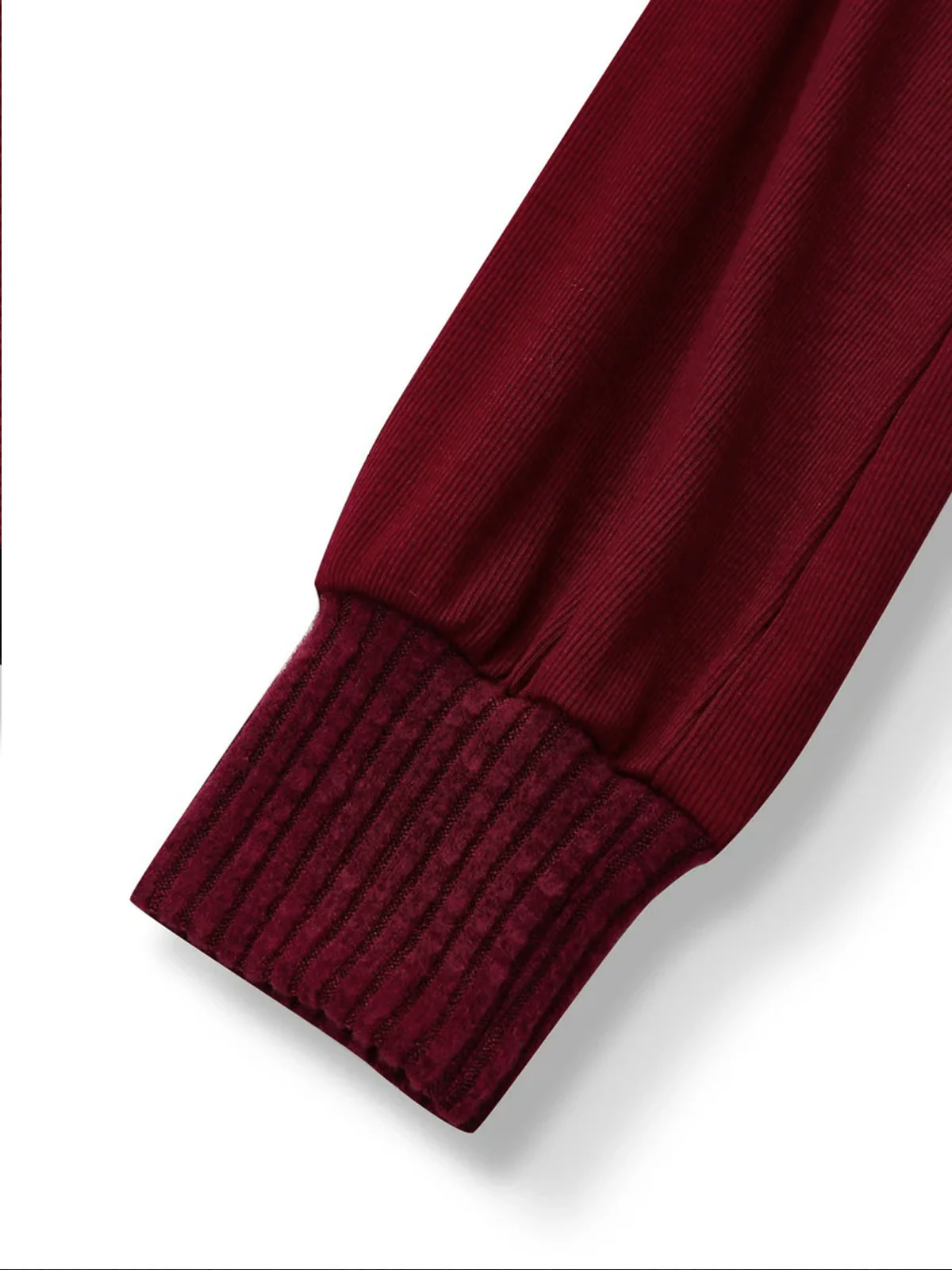 Rot 1960er Schulterfrei Bogen Stricken Laternenärmel Kleid - Image 6