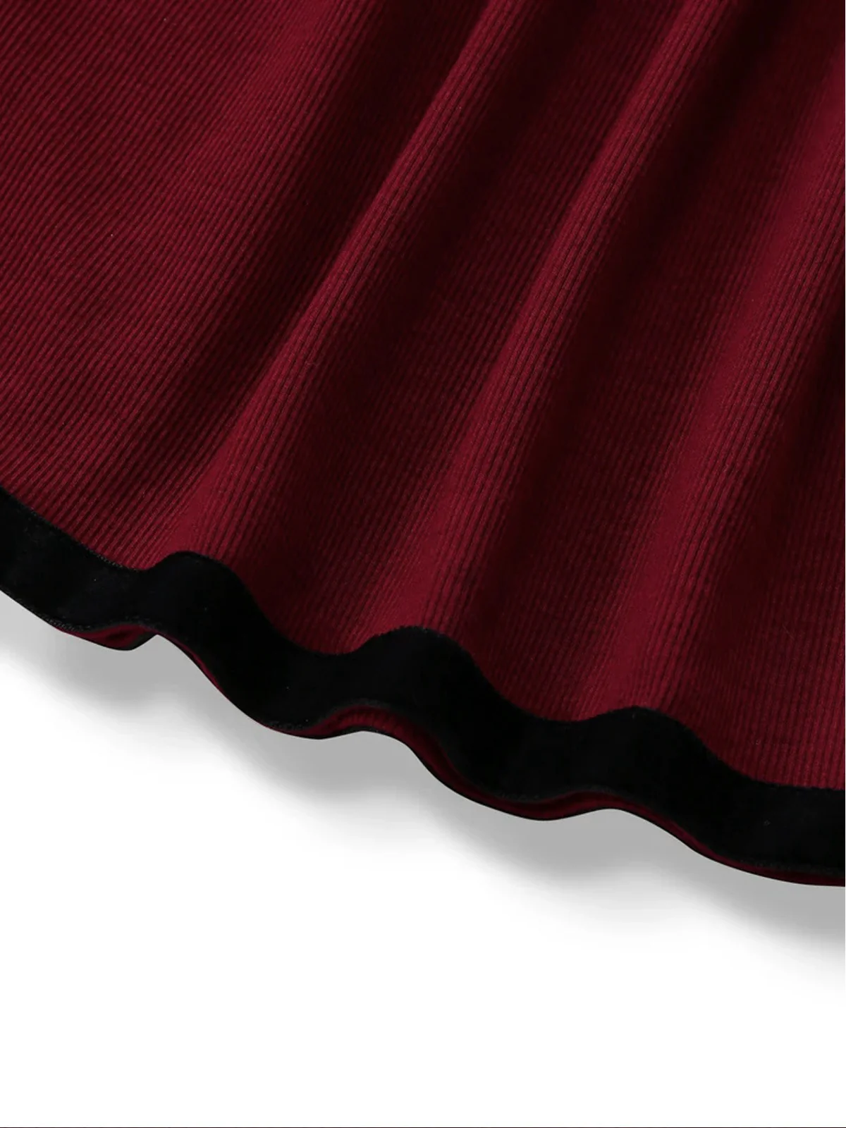 Rot 1960er Schulterfrei Bogen Stricken Laternenärmel Kleid - Image 7