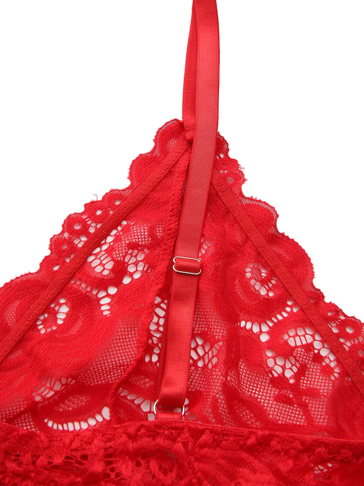 Rot 1960er Spitze Slip Nachthemd Set - Image 6