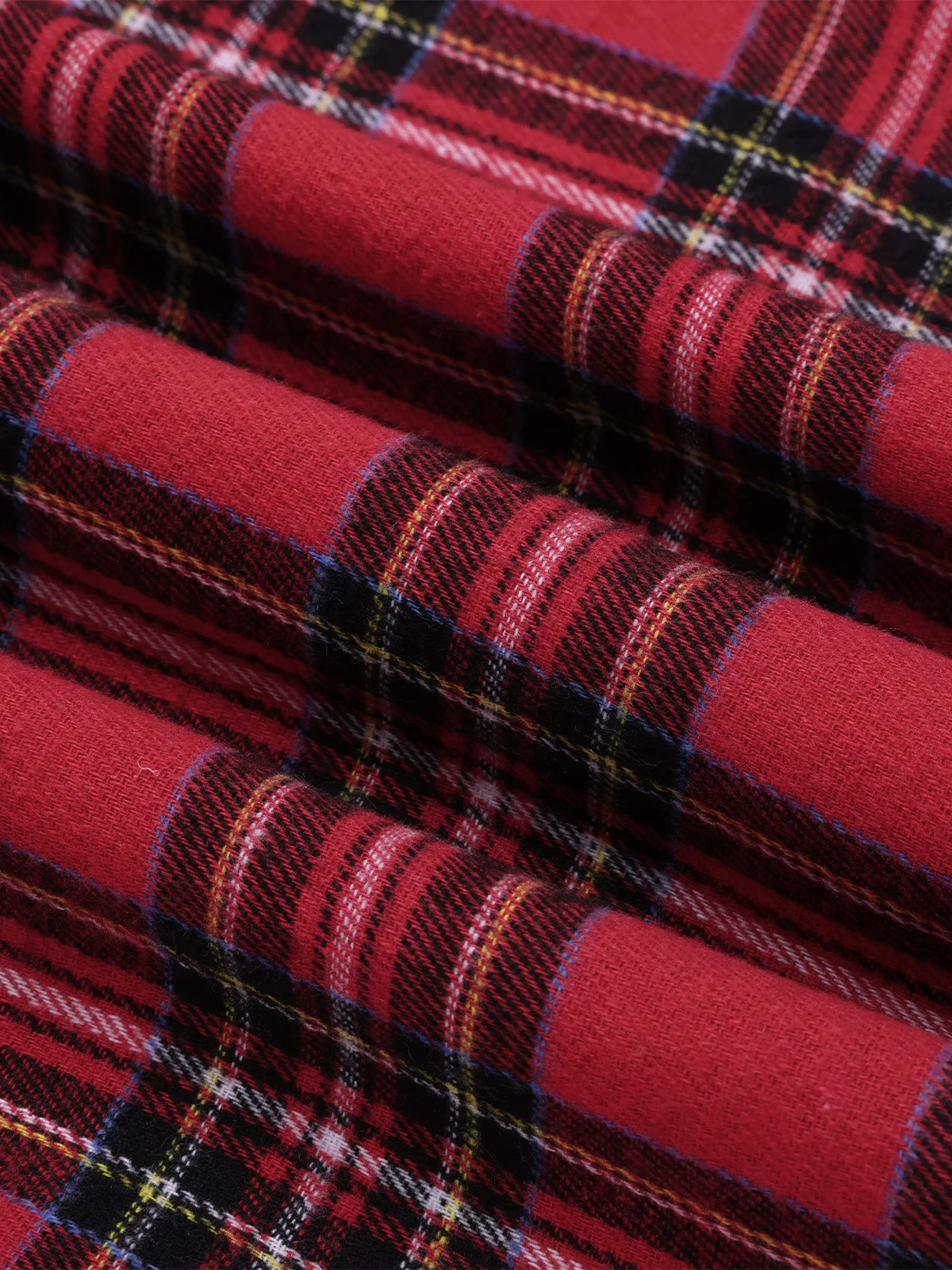 Rot 1960er Tartan Plaids Straps Kleid - Image 4