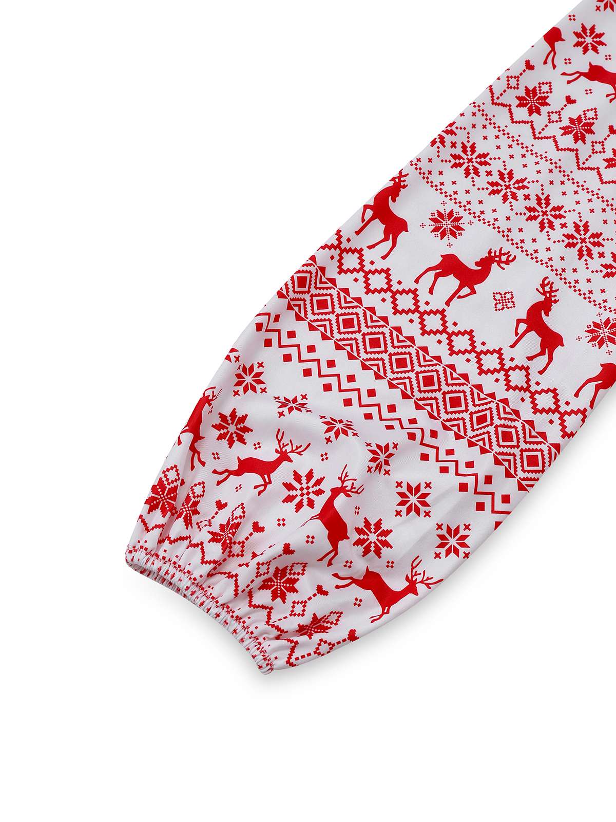 Rot 1960er Weihnachten Reindeer Schnürung Rückenfrei Kleid - Image 5