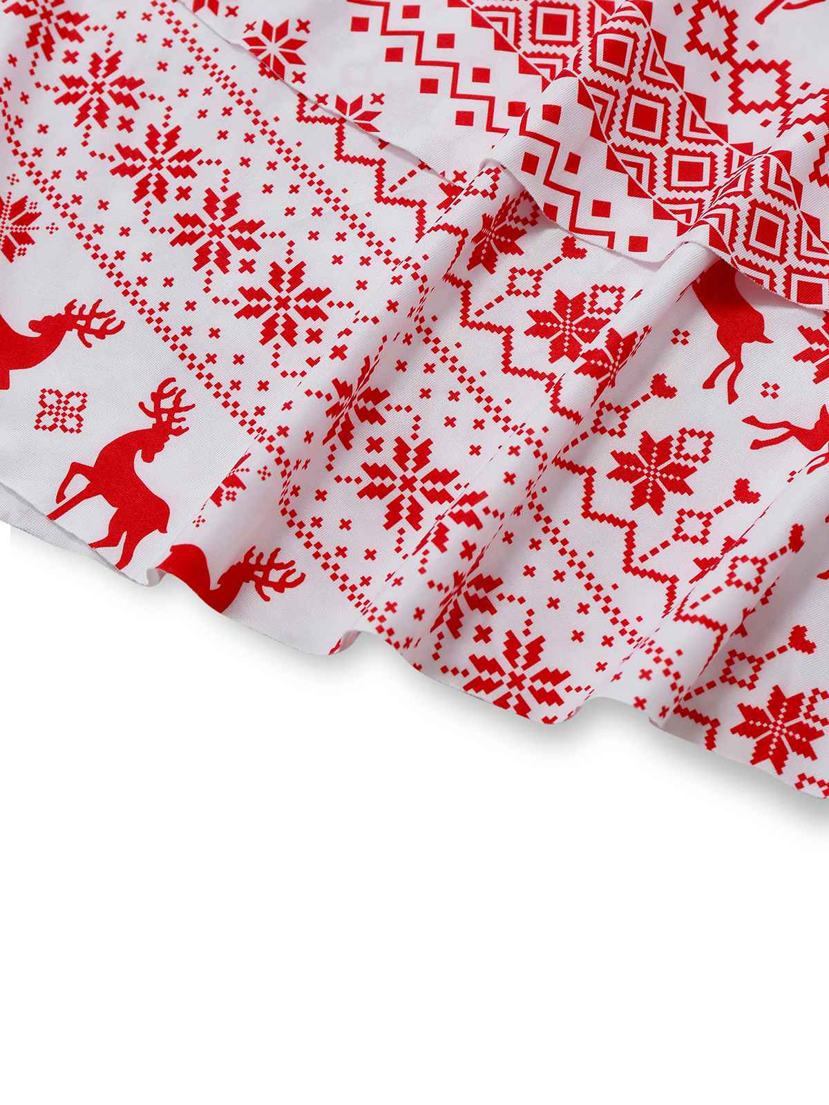 Rot 1960er Weihnachten Reindeer Schnürung Rückenfrei Kleid - Image 6