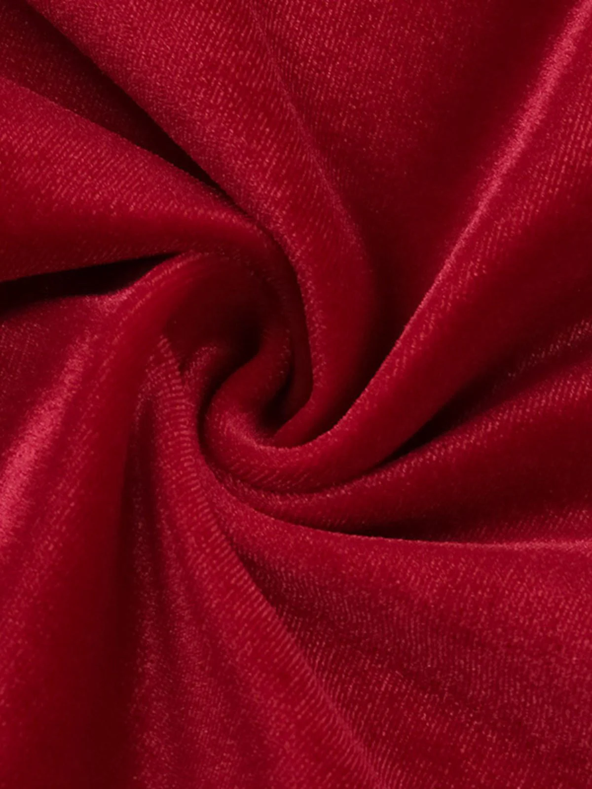 Rot 1960er Weihnachten Samt Schulterfrei Langarm Kleid - Image 4