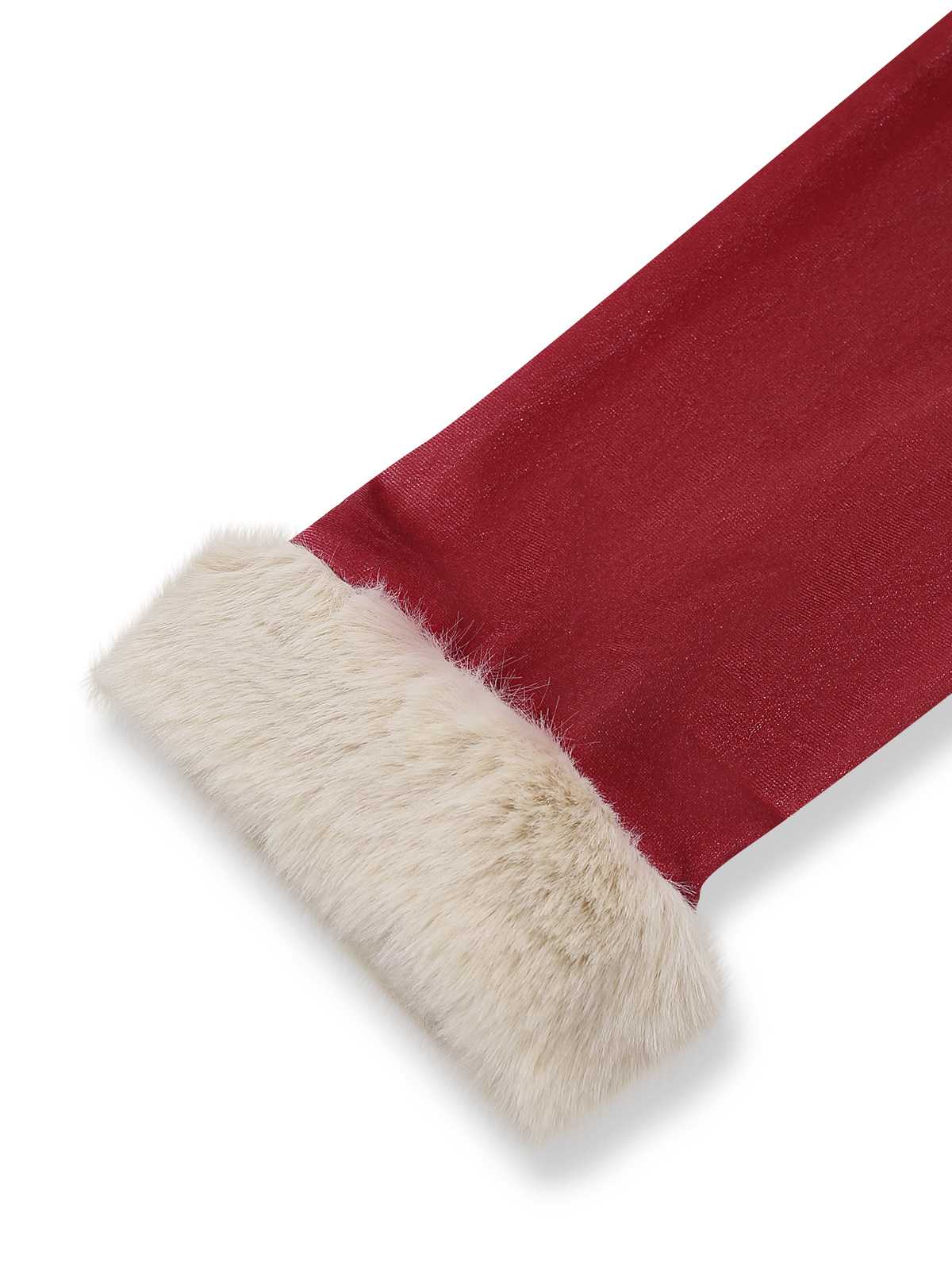 Rot 1970er Abnehmbar Pelz Kragen Boho Kleid - Image 5