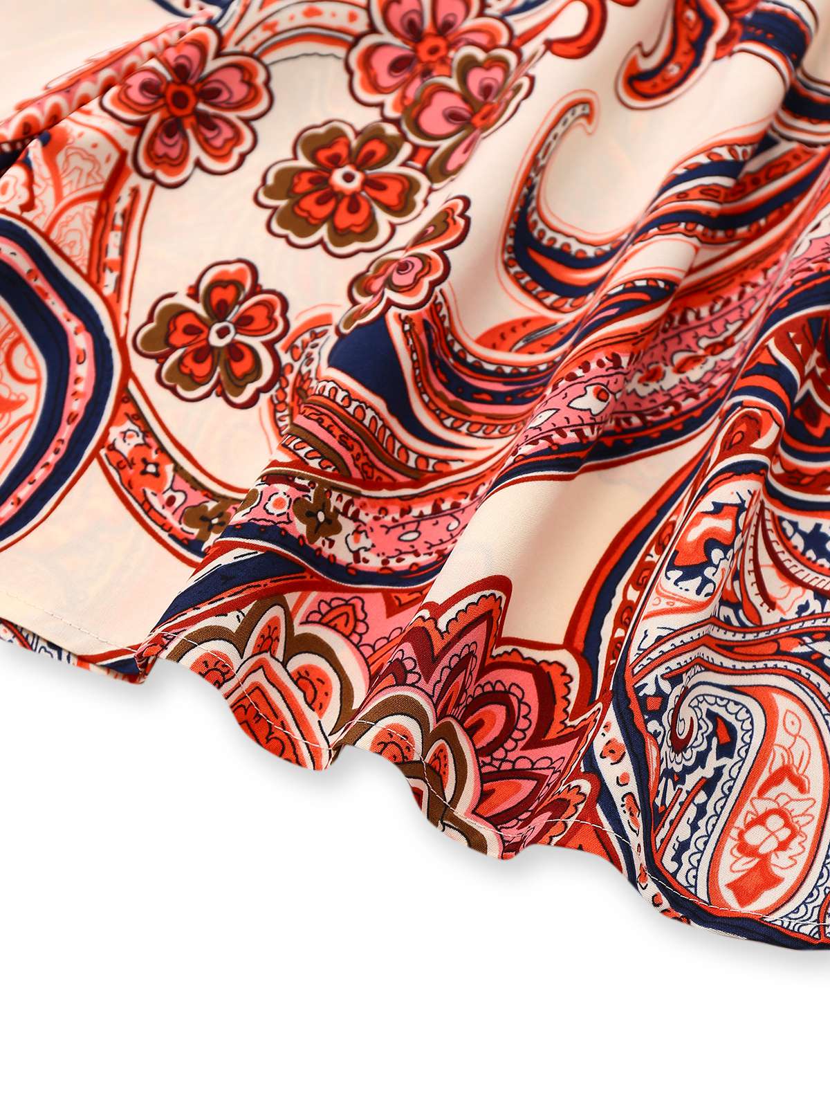 Rot 1970er Eine Schulter Bohemien Blumen Romper - Image 4