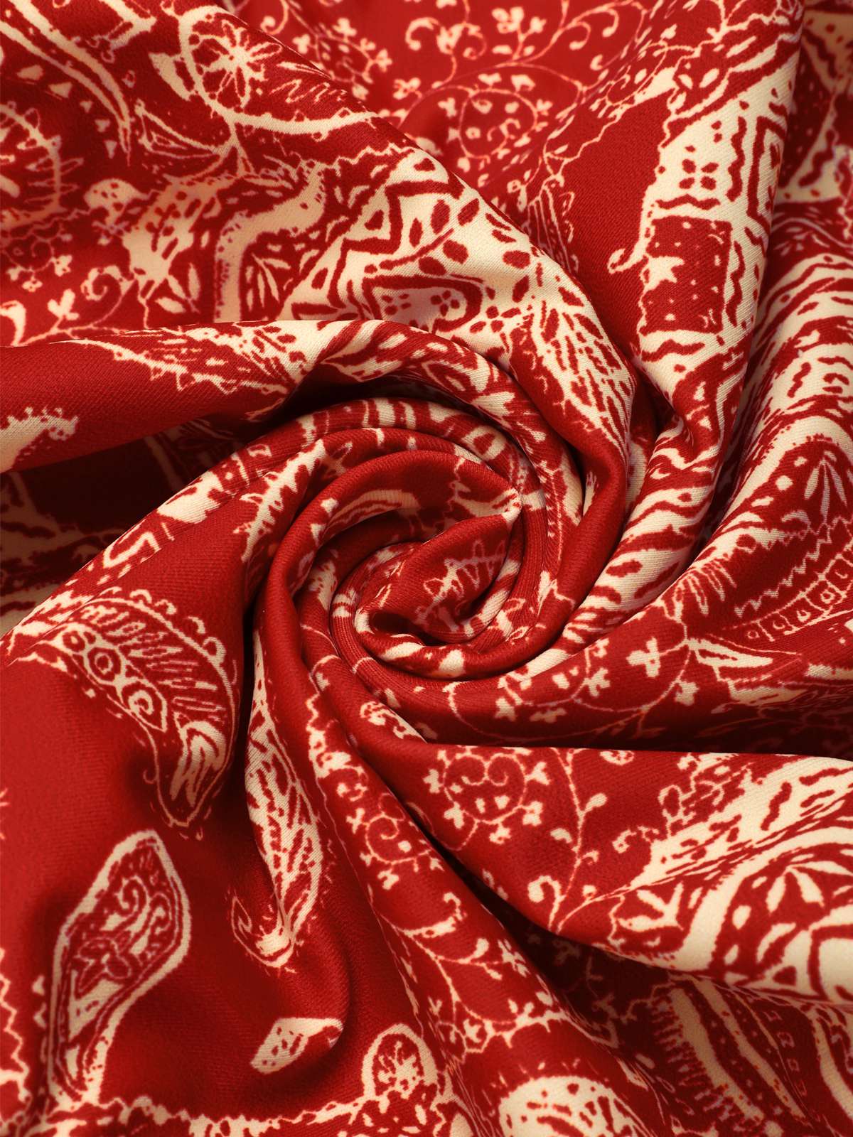 Rot 1970er Paisley Hohl Spaghetti Träger Badeanzug - Image 8
