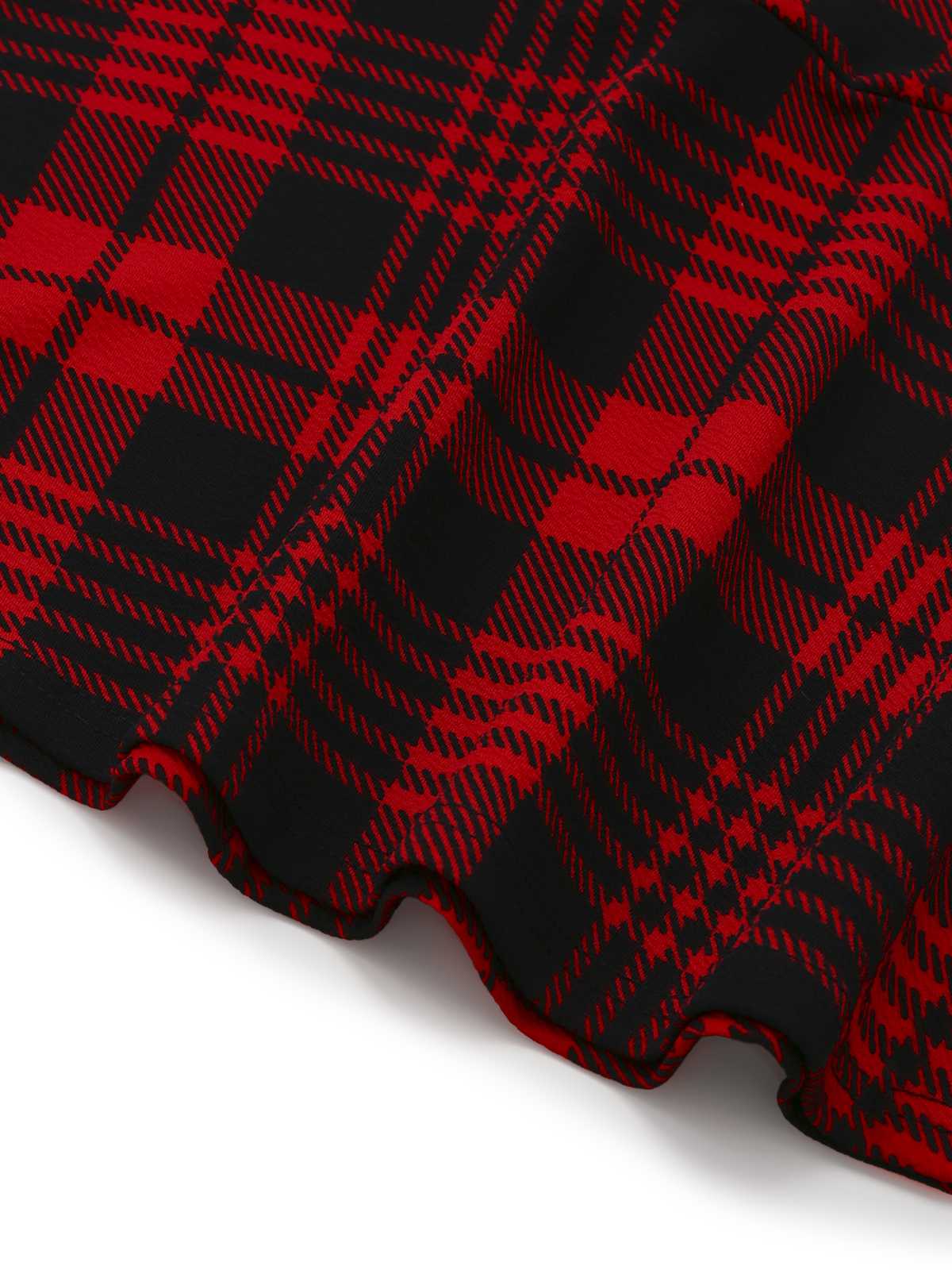 Rot 1970er Plaids Tasten Suspender Rock - Image 5