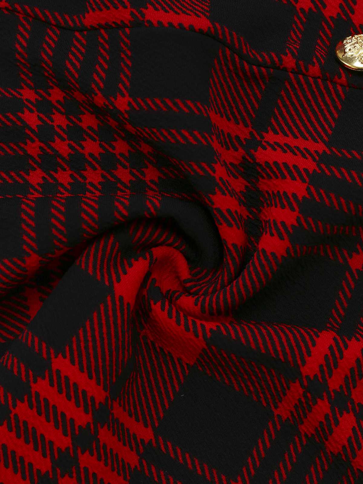 Rot 1970er Plaids Tasten Suspender Rock - Image 6