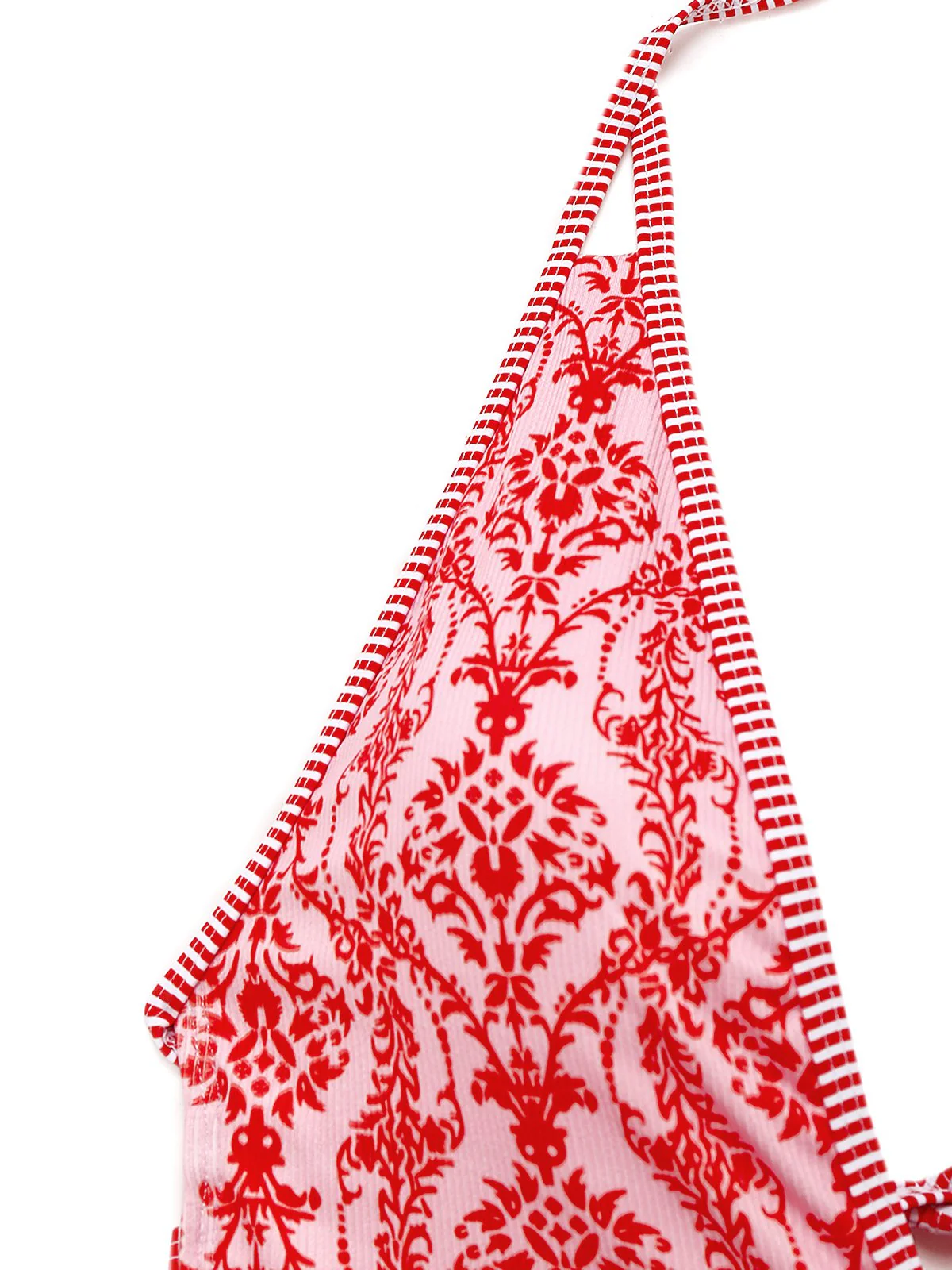 Rot 1970er Tief V-Ausschnitt Halter Barock Bademode - Image 4