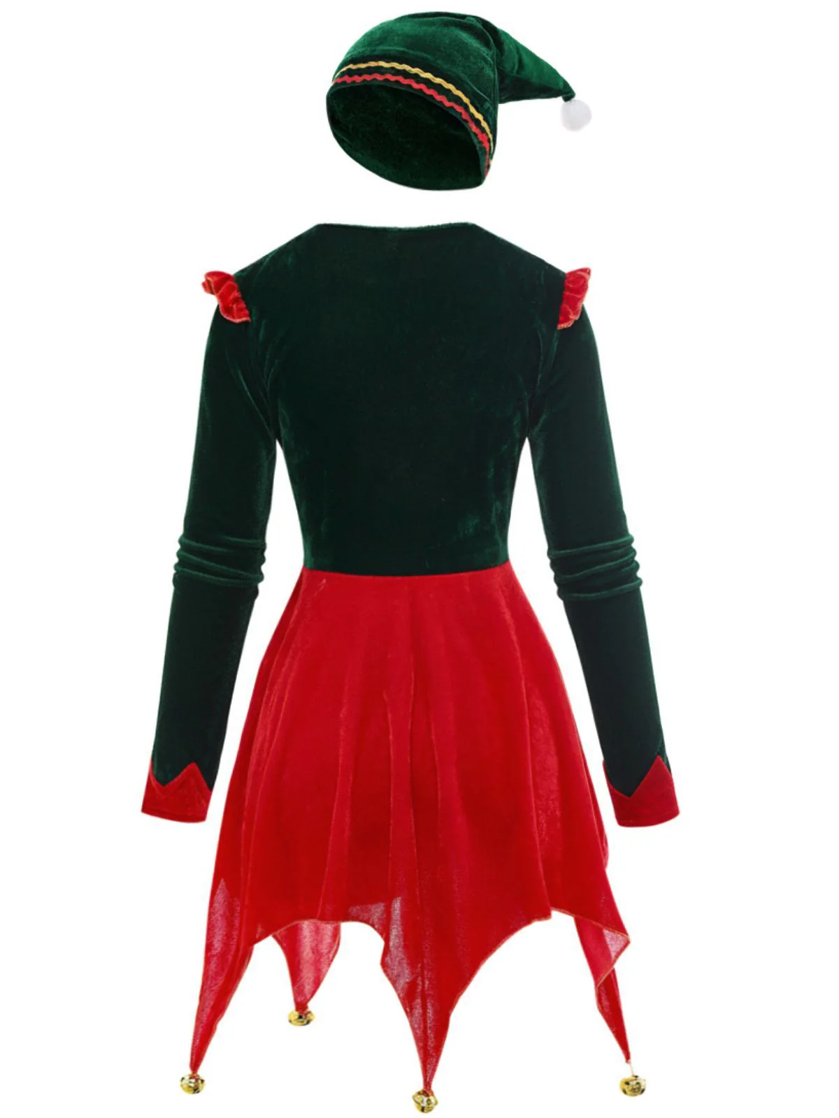 Rot 1970er Weihnachten Elf Jovie Kleid Set - Image 3