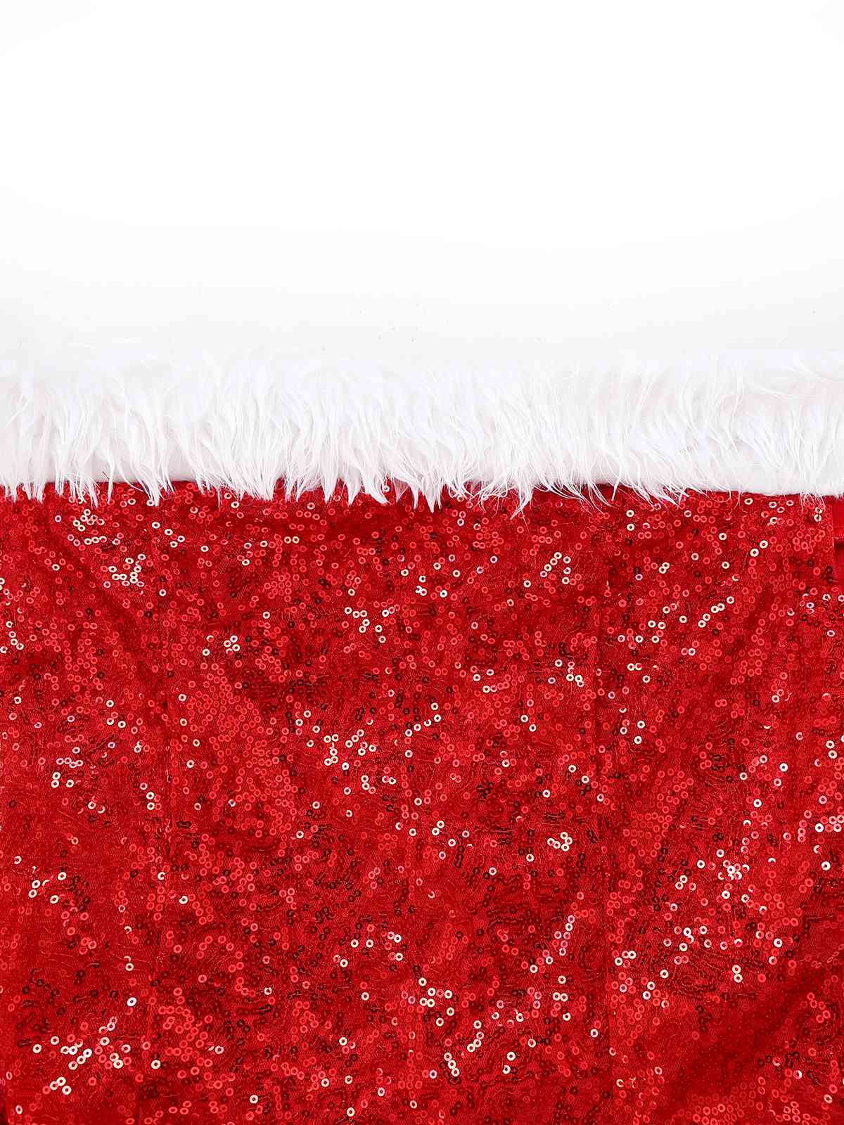 Rot 1970er Weihnachten Pailletten Schulterfrei Plüschbesatz Kleid - Image 4
