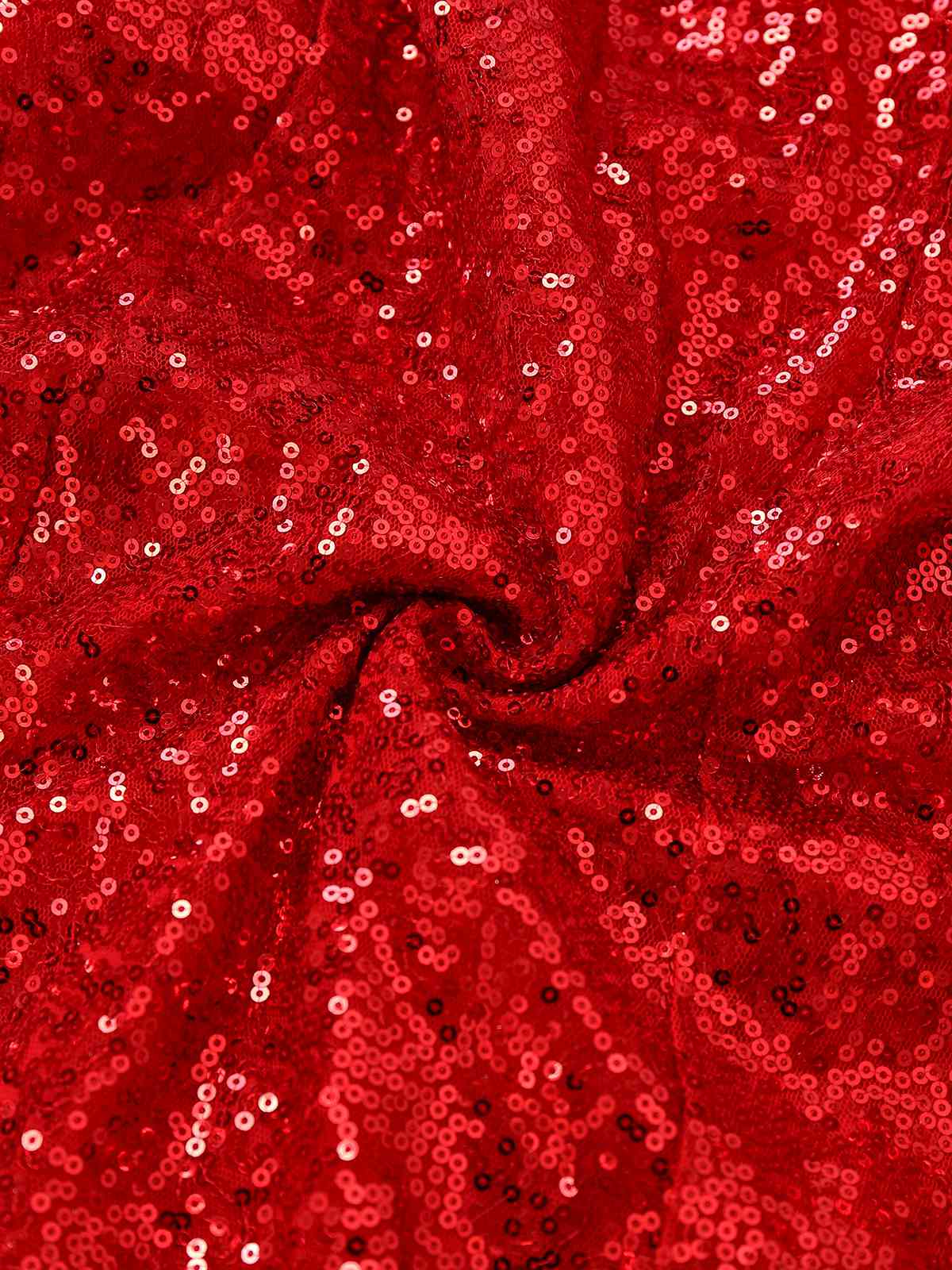 Rot 1970er Weihnachten Pailletten Schulterfrei Plüschbesatz Kleid - Image 6
