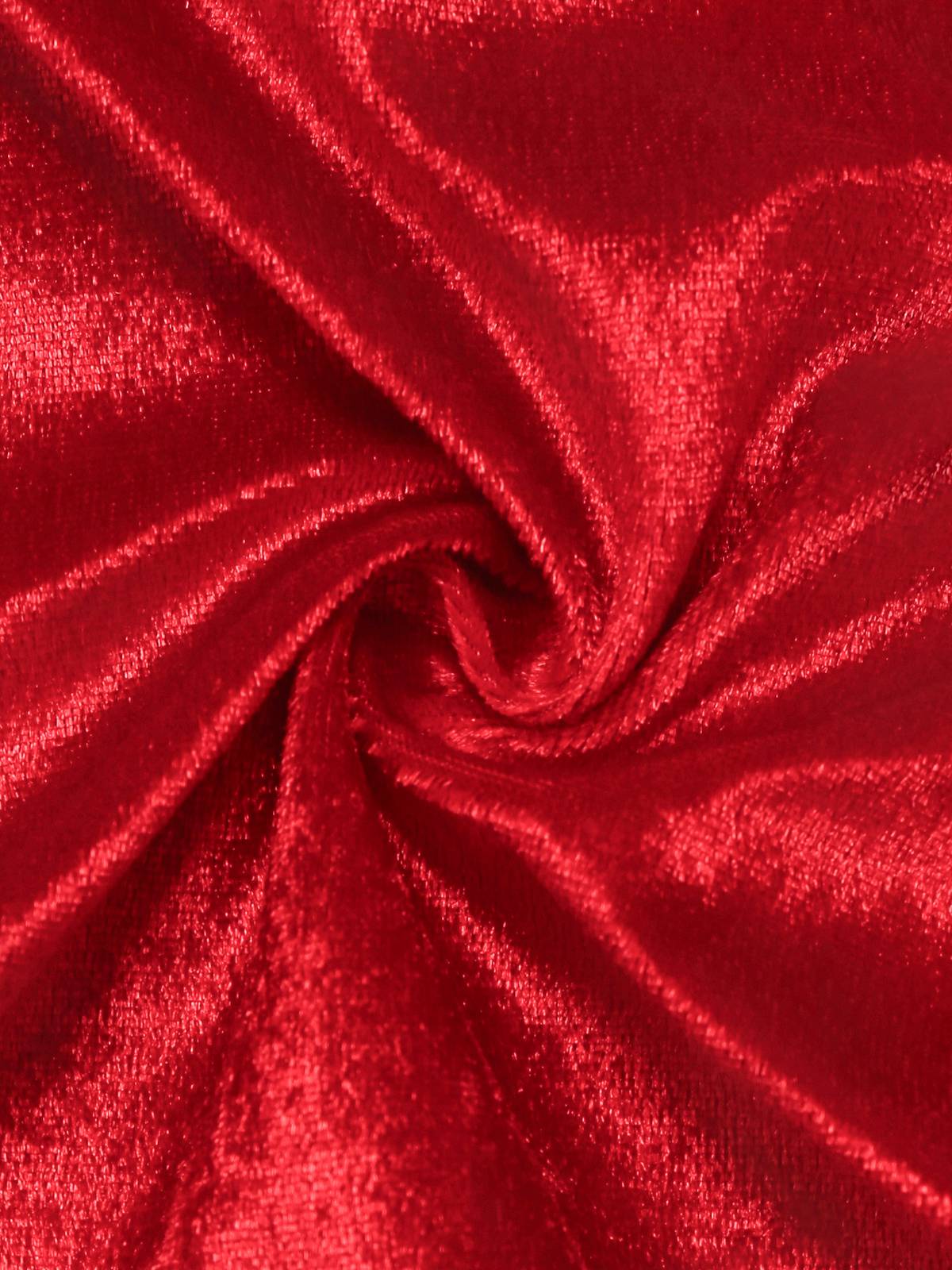Rot 1970er Weihnachten Pelzbesatz Schnürung Samt Kleid - Image 5