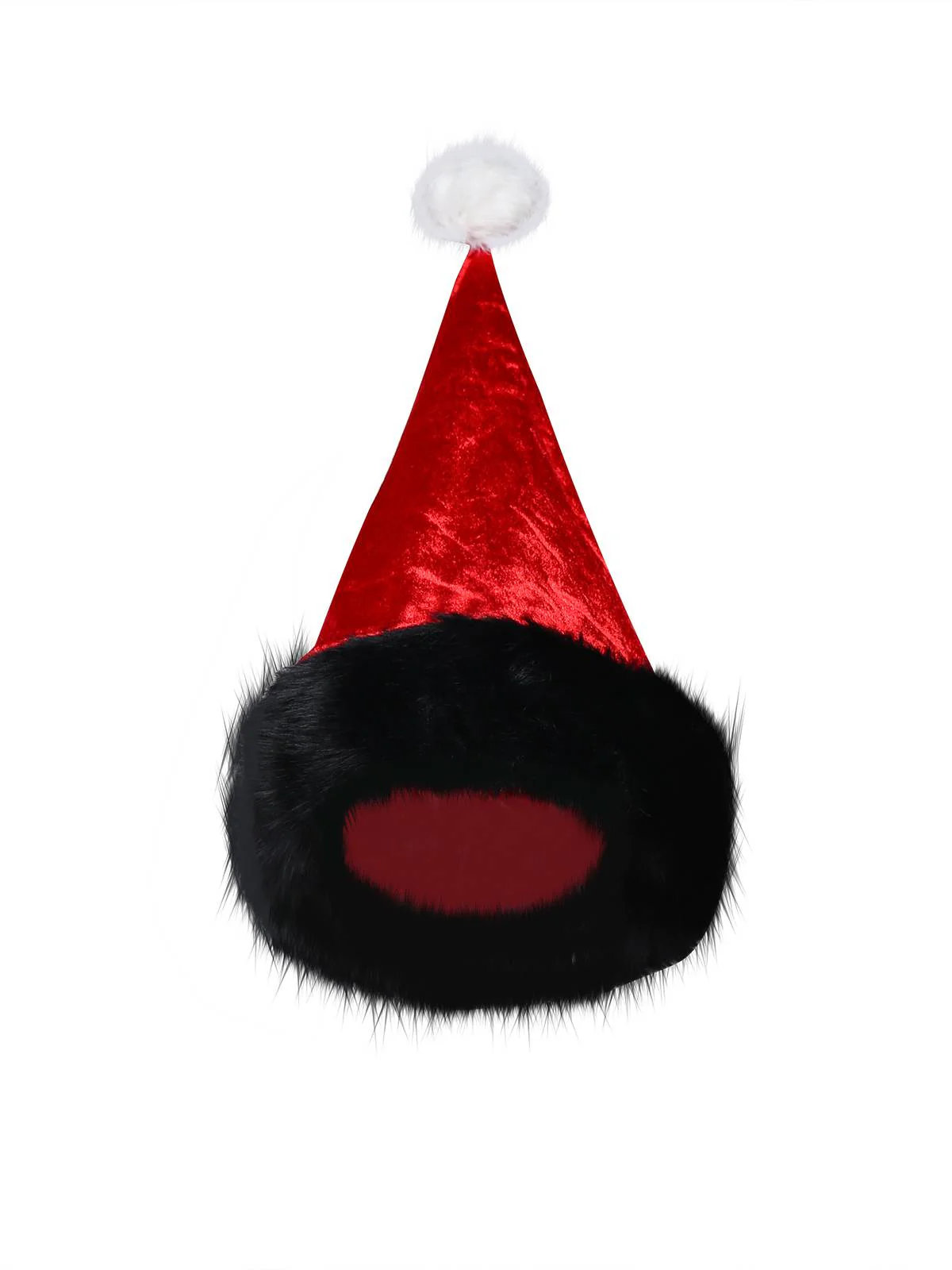 Rot 1970er Weihnachten Pelzbesatz Schnürung Samt Kleid - Image 7