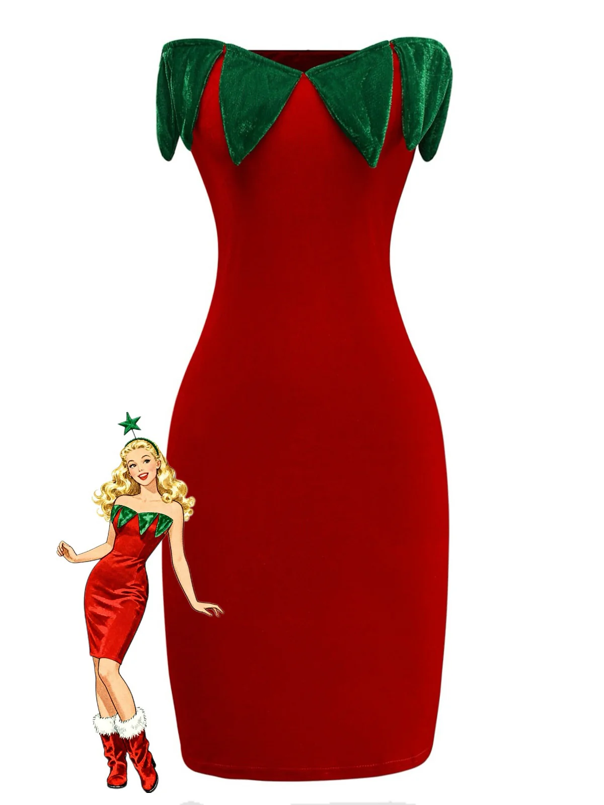 Rot 1980er Erdbeere Tube Mini Kostüm Kleid - Image 2
