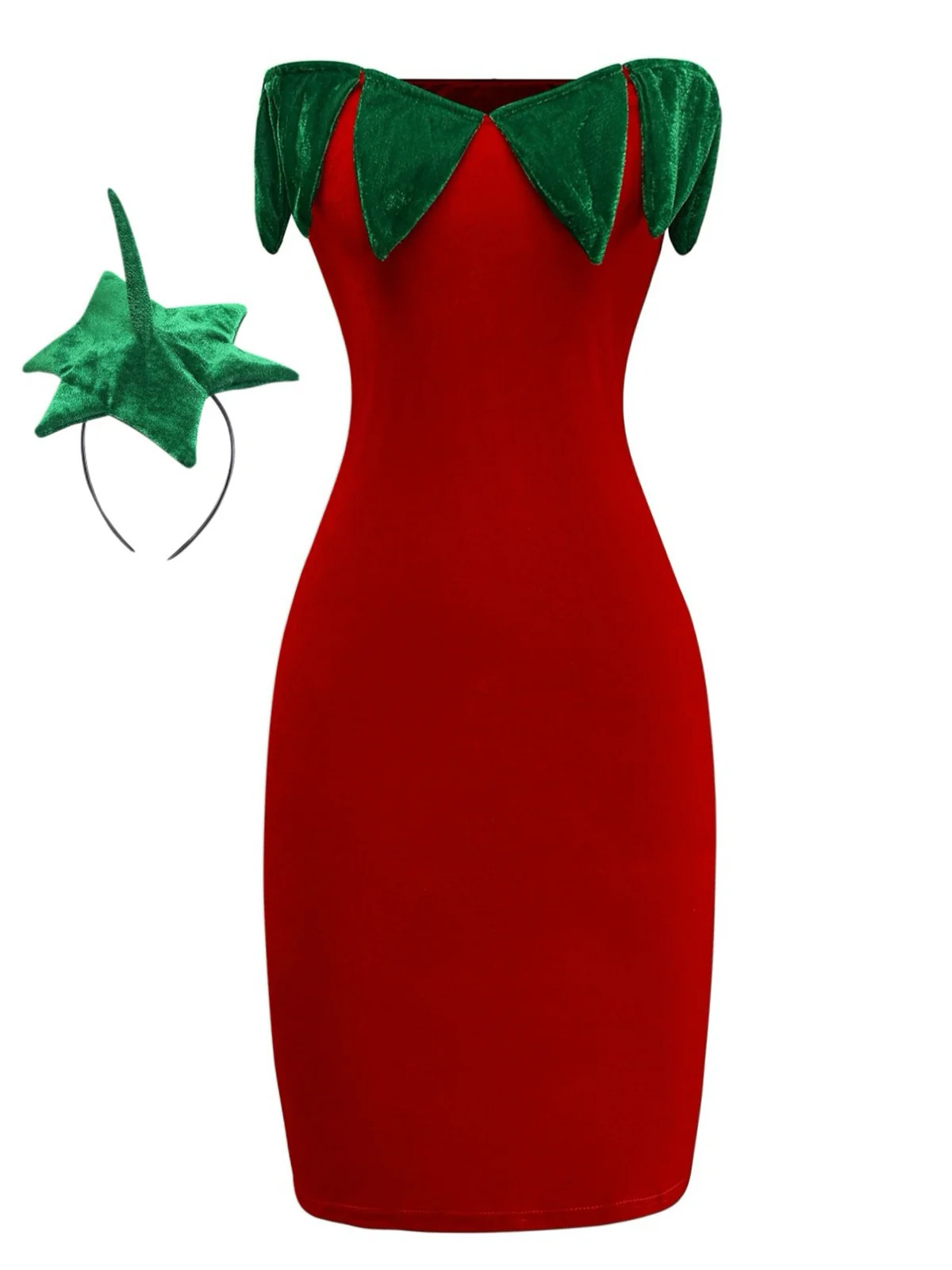 Rot 1980er Erdbeere Tube Mini Kostüm Kleid - Image 3