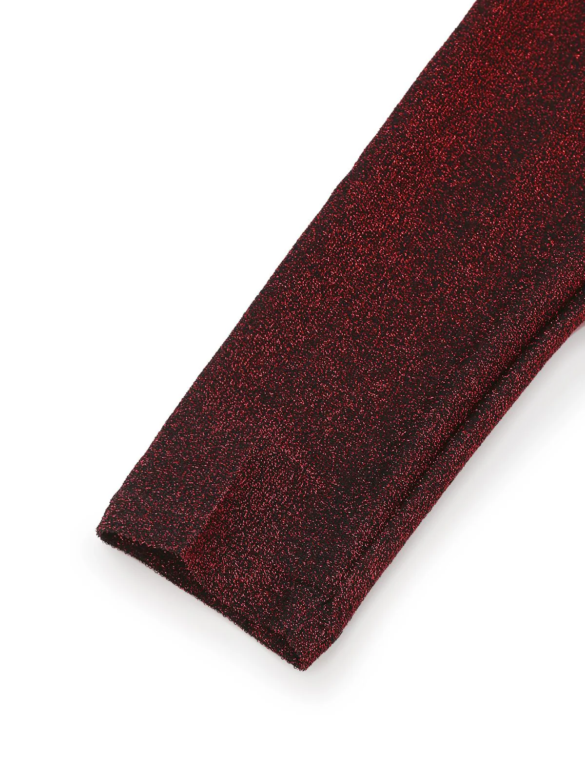 Rot 1980er Funkeln Tief-V Langarm Jumpsuit - Image 4