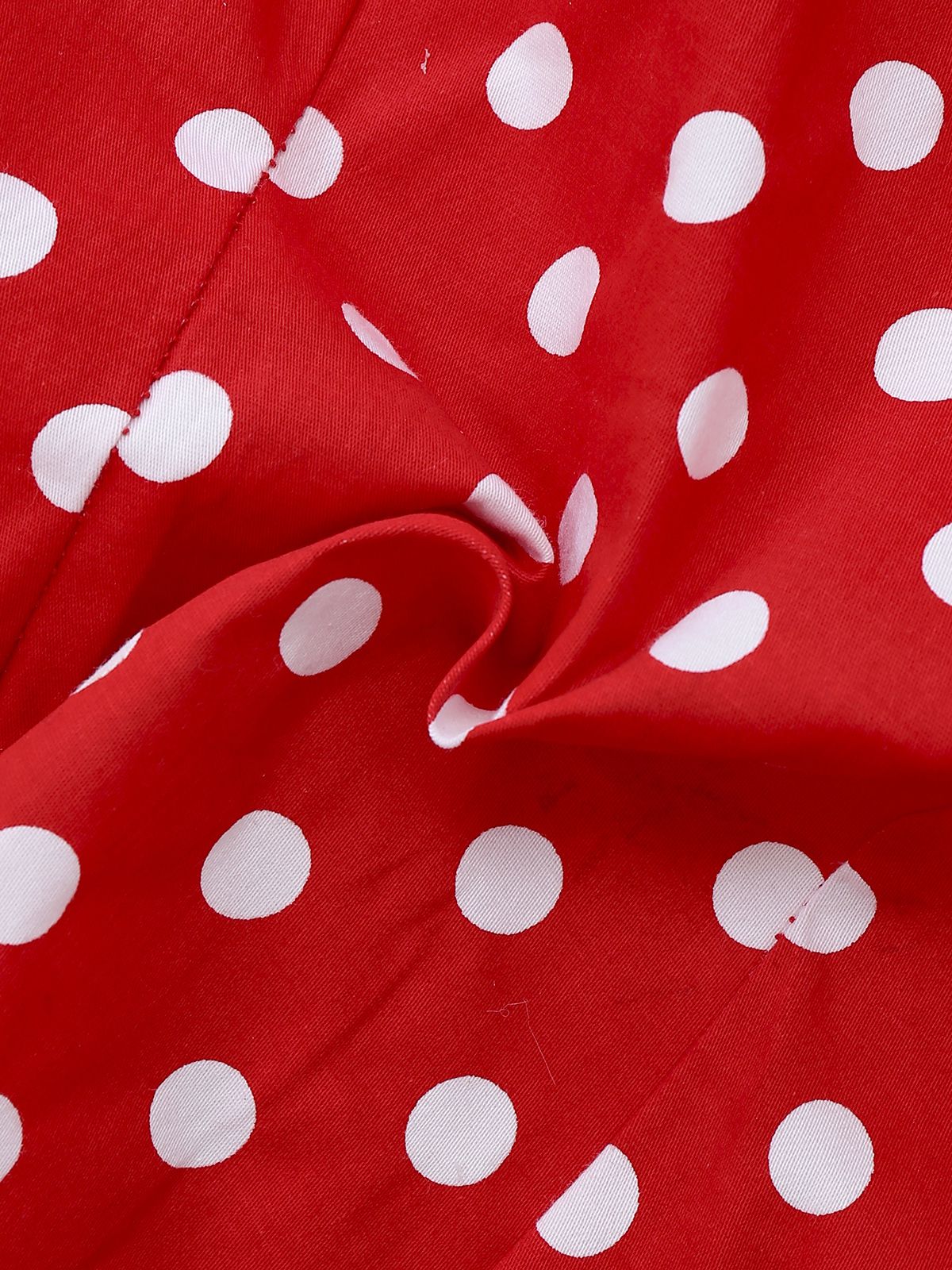 Rot 1980er Polka Dot Kleid & Netz Rock Set - Image 4