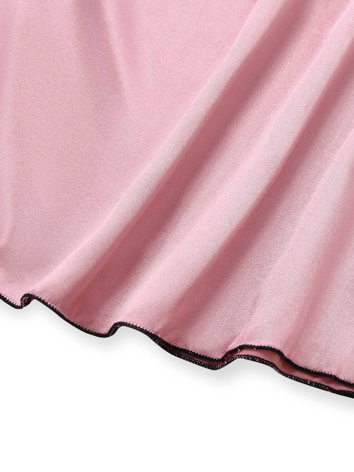 Rot 1980er Satin Slip Schmetterling Spitze Nachthemd - Image 7