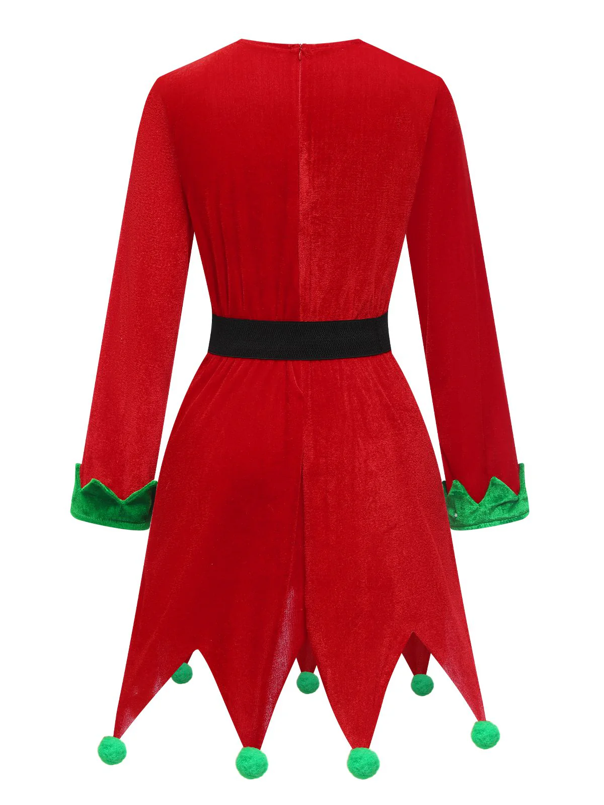 Rot 1980er Weihnachten Elf Kostüm Kleid Set - Image 4