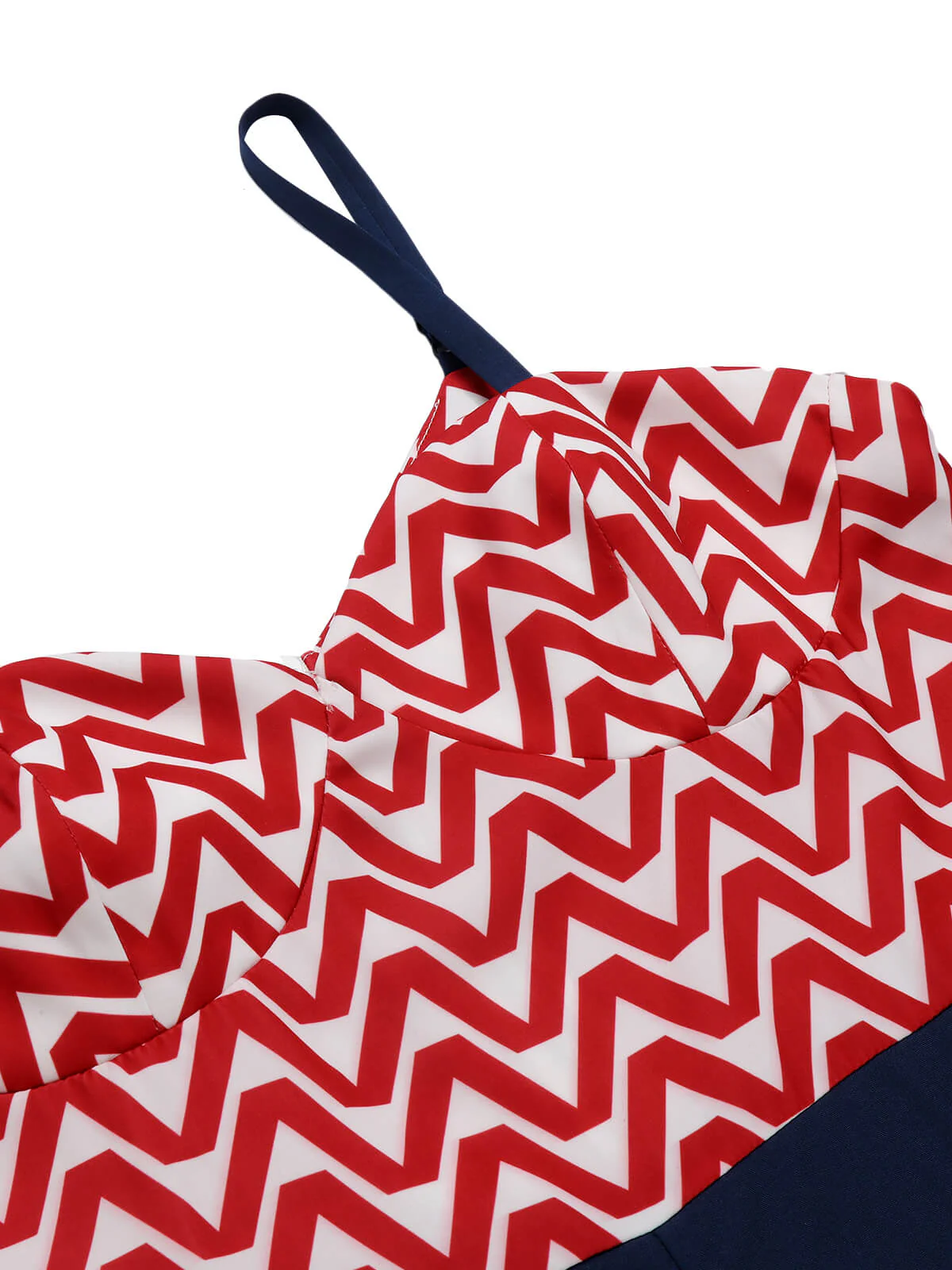 Rot & Blau 1950er Chevron Streifen Gurt Romper - Image 6