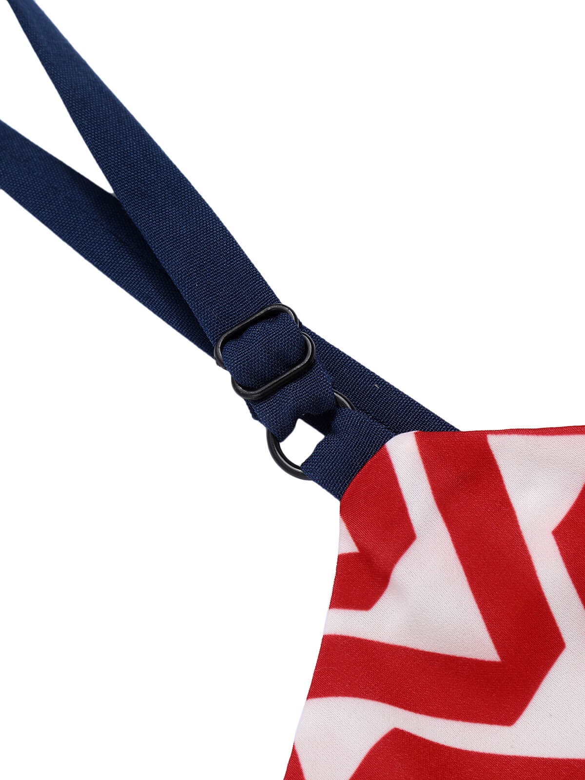 Rot & Blau 1950er Chevron Streifen Gurt Romper - Image 7