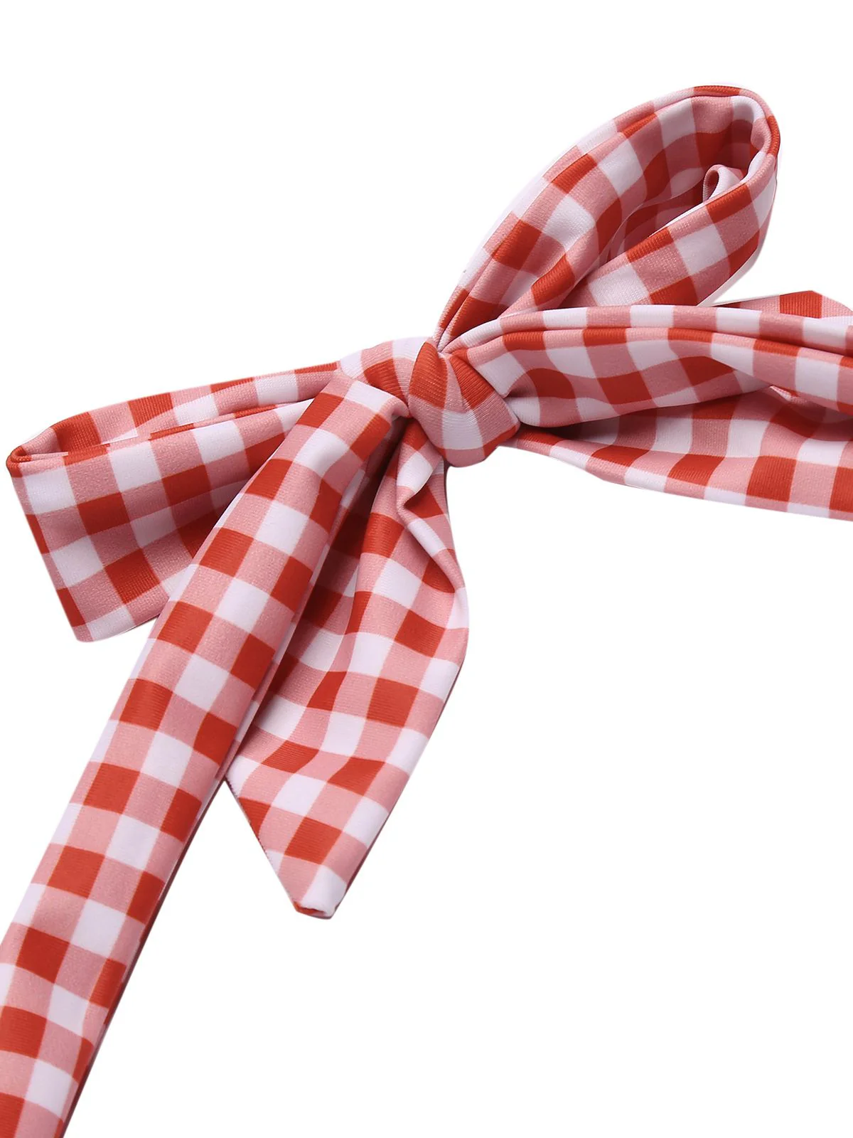 Rot Gingham 1950er Schleife Neckholder Badeanzug - Image 9