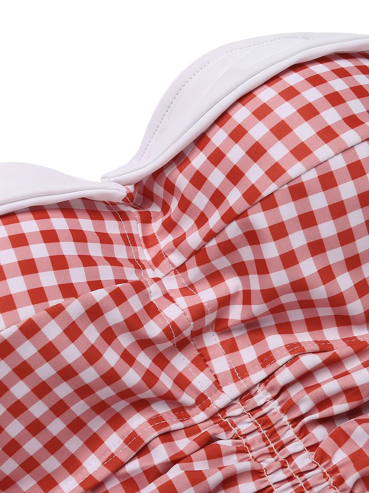 Rot Gingham 1950er Schleife Neckholder Badeanzug - Image 8