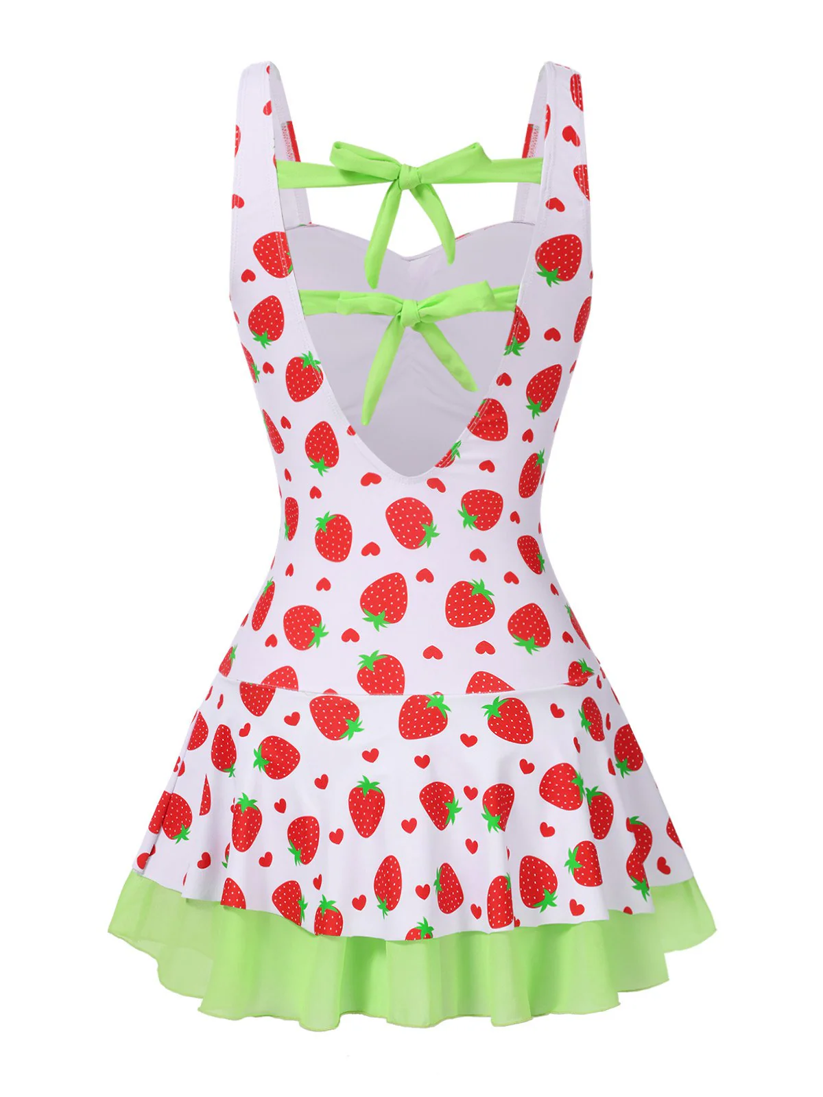 Rot & Grün 1940er Erdbeere Bogen Swim Kleid - Image 6
